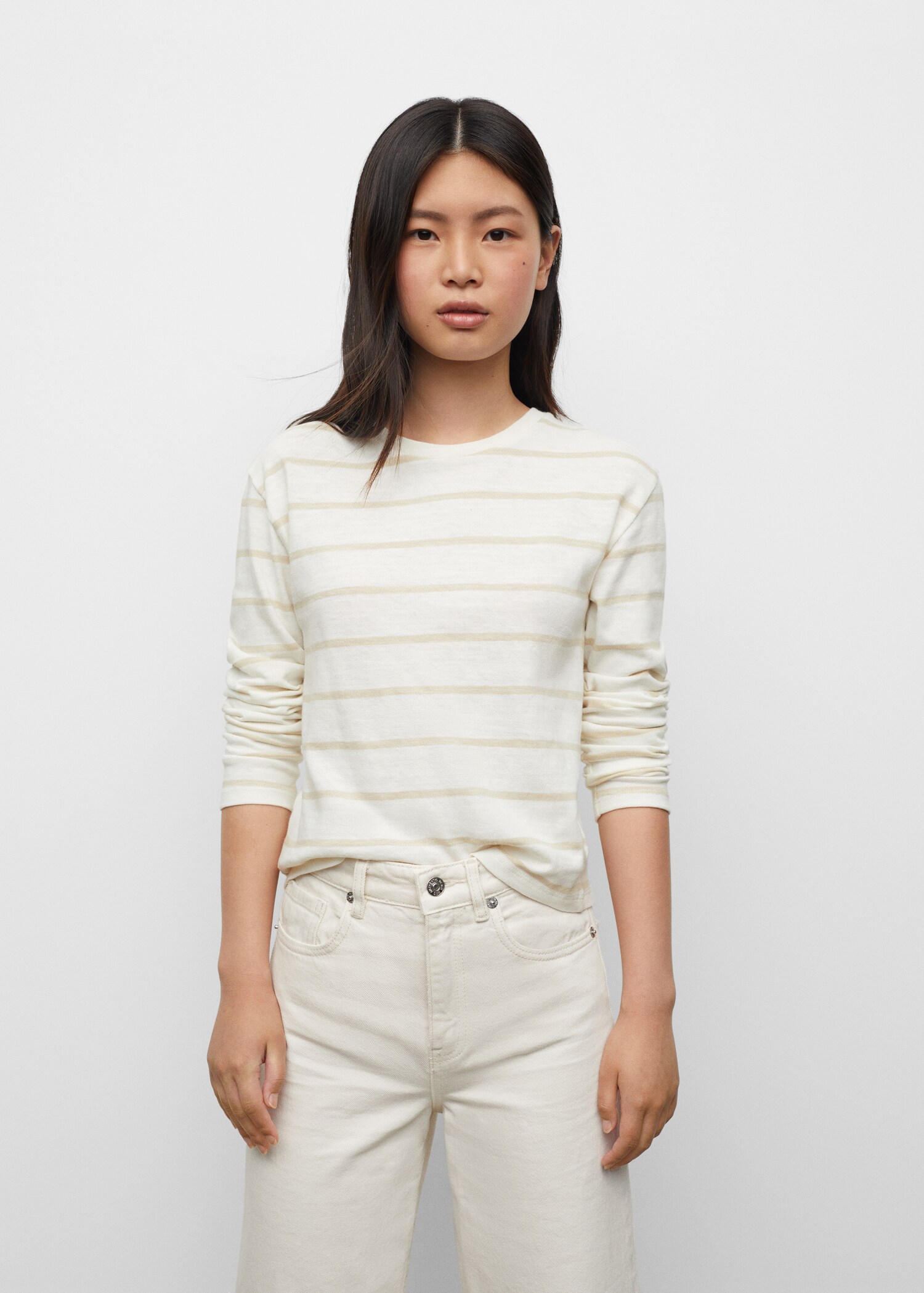 Striped cotton T-shirt - Details of the article 1