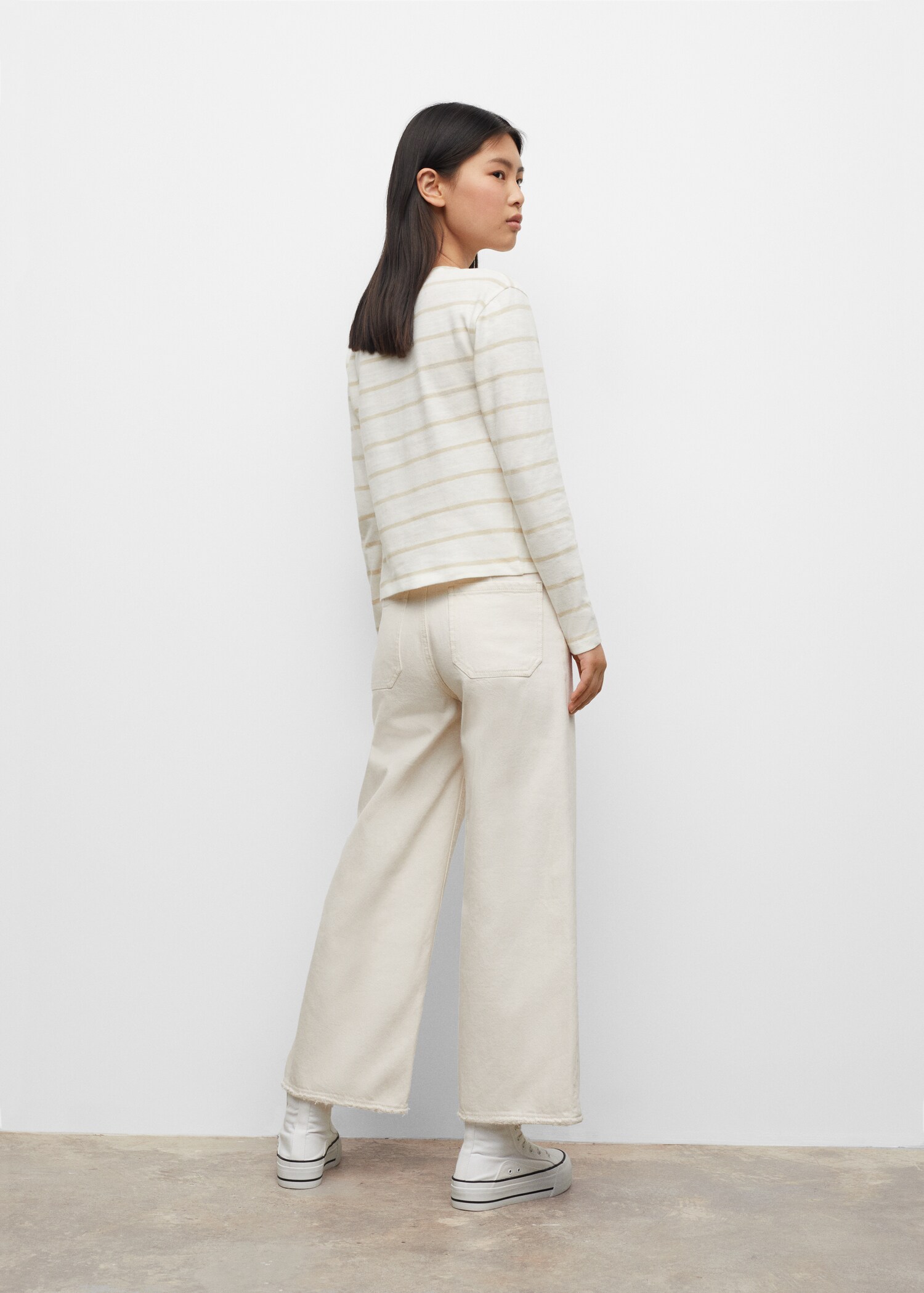 Striped cotton T-shirt - Reverse of the article