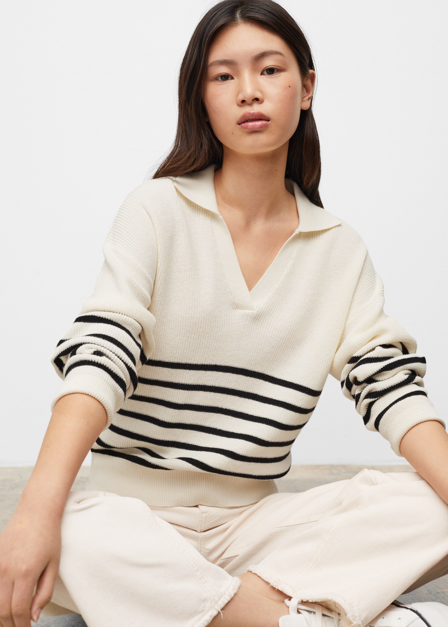 Striped knit sweater - Medium plane