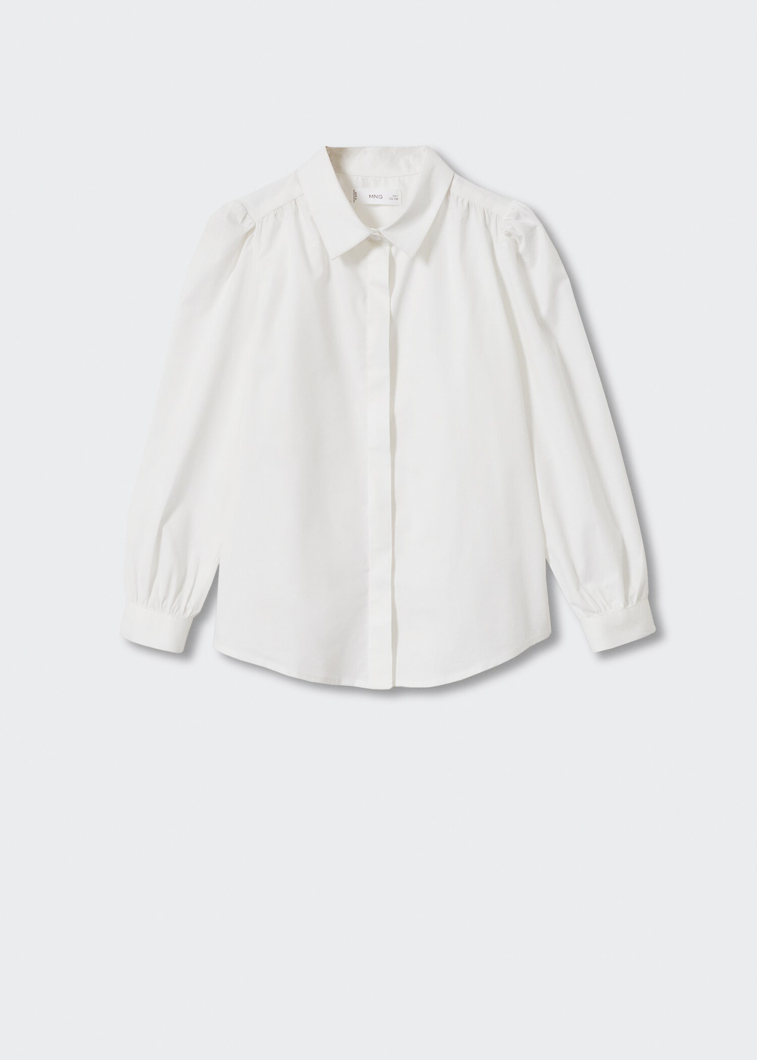 Camisa de algodão com manga abaloada - Artigo sem modelo