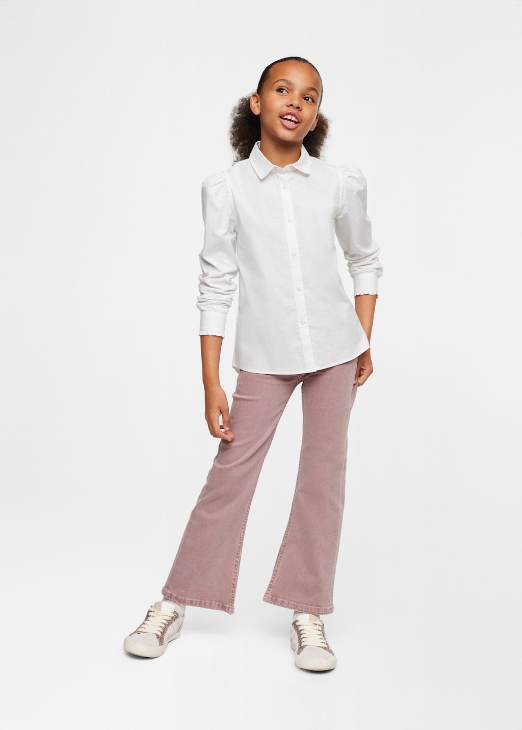 Puff sleeve cotton shirt Kids MANGO Pakistan