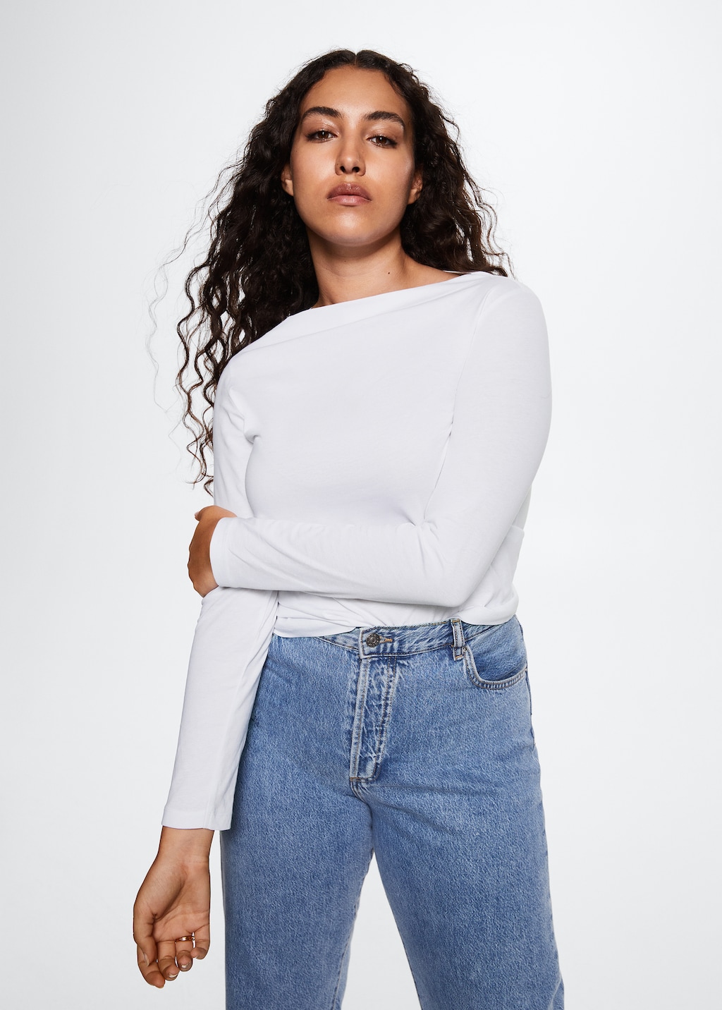 Cotton boat neck t-shirt | MANGO Iran