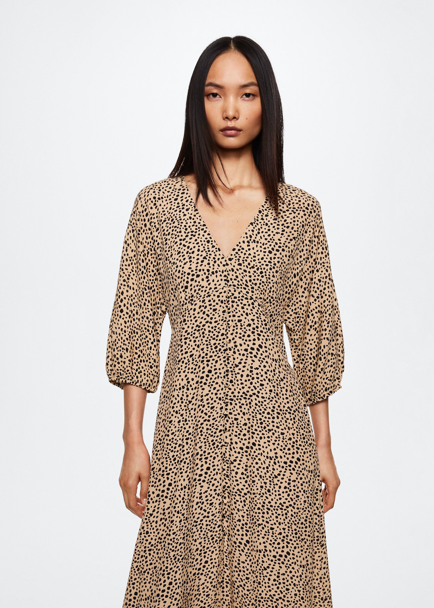 Buttoned midi dress - Medium plane