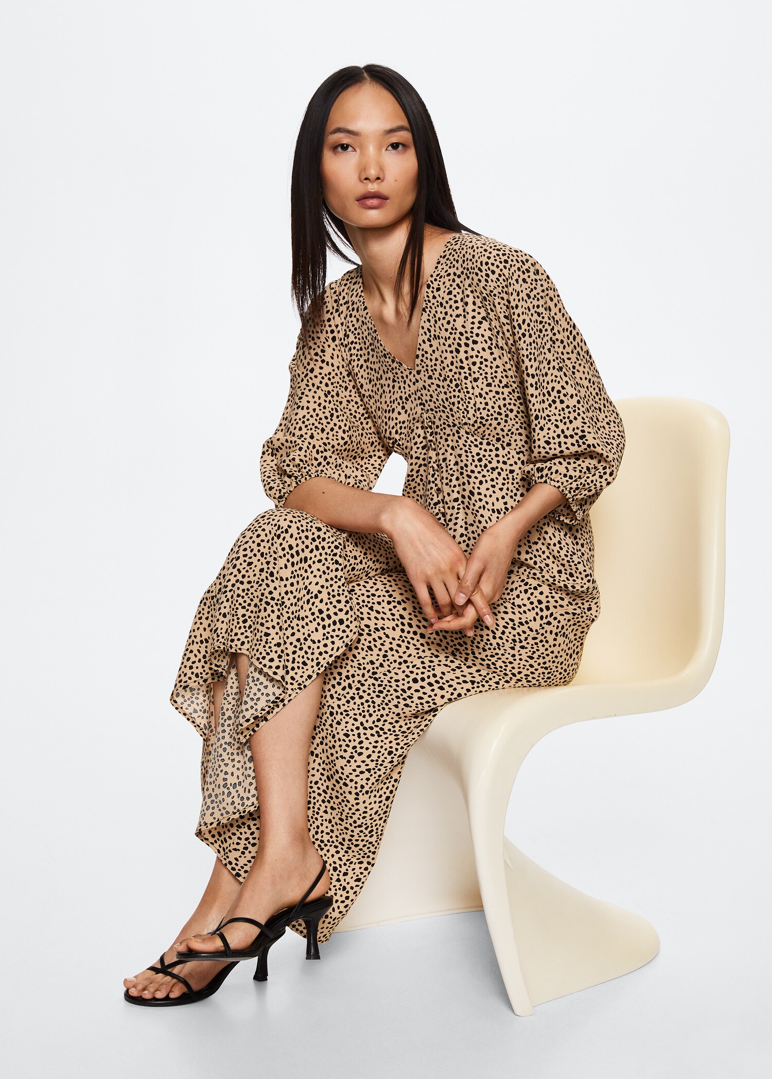 Buttoned midi dress - Details of the article 1