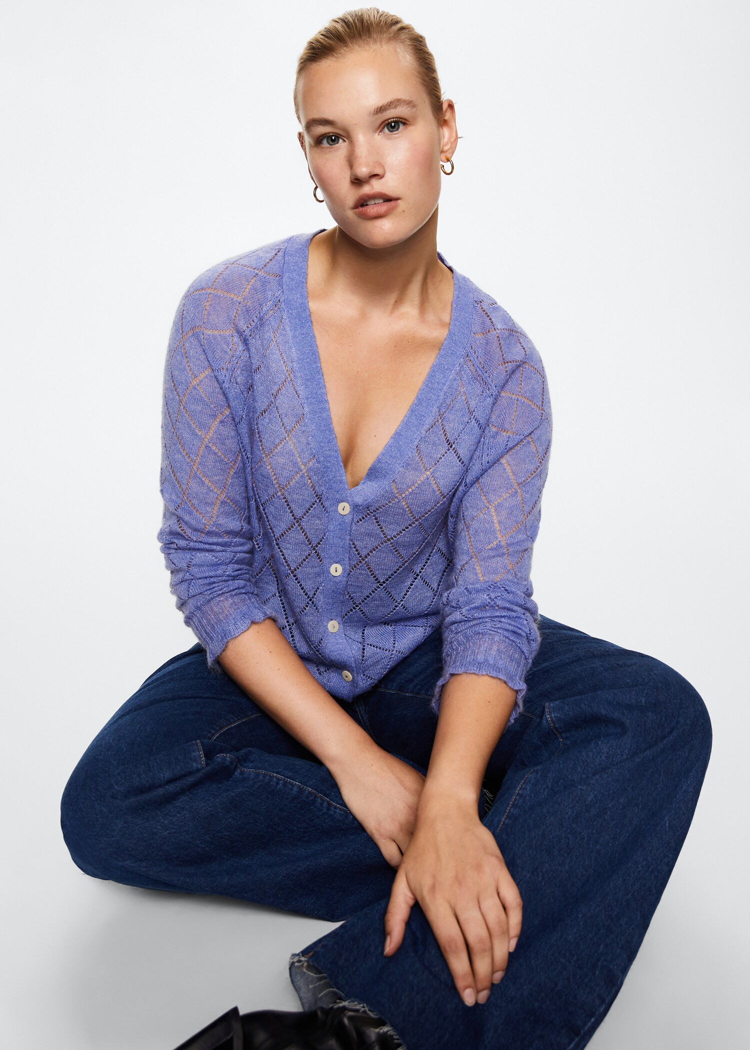 Openwork knit cardigan - Details of the article 4
