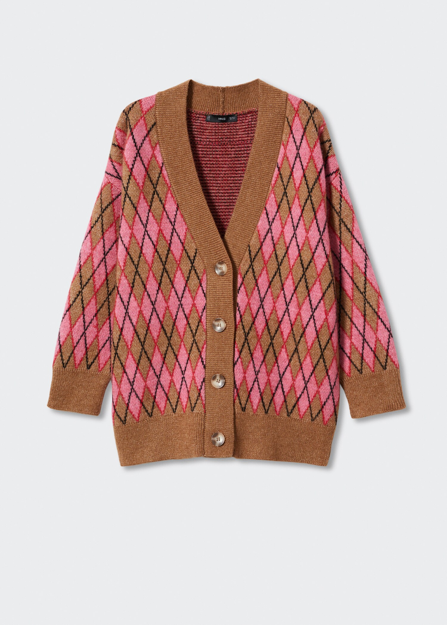 Knitted cardigan with diamonds - Article without model