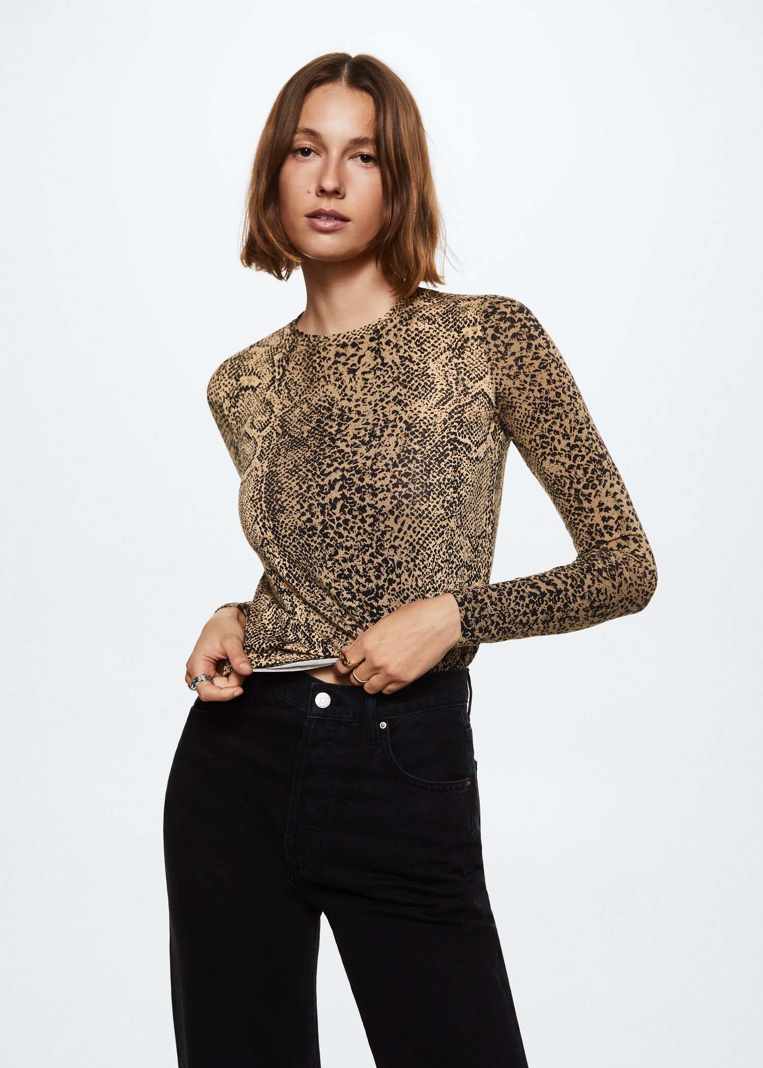 T-shirt manches longues imprimé - Plan moyen