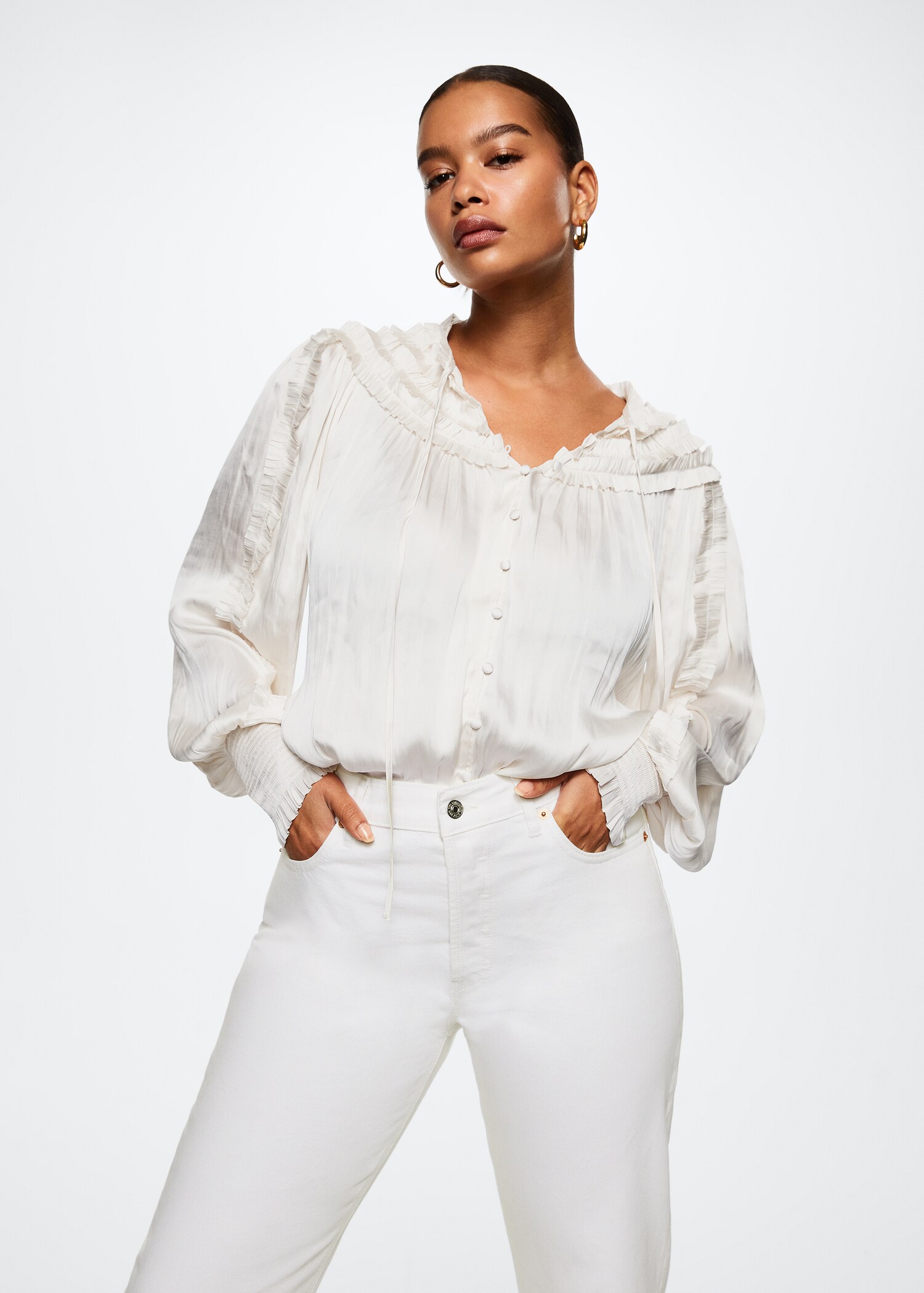 Jean droit taille haute crop - Détail de l'article 4