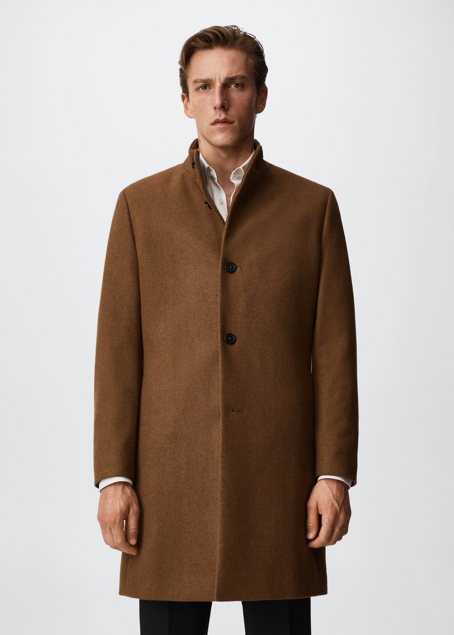 Wool funnel neck coat - Medium plane