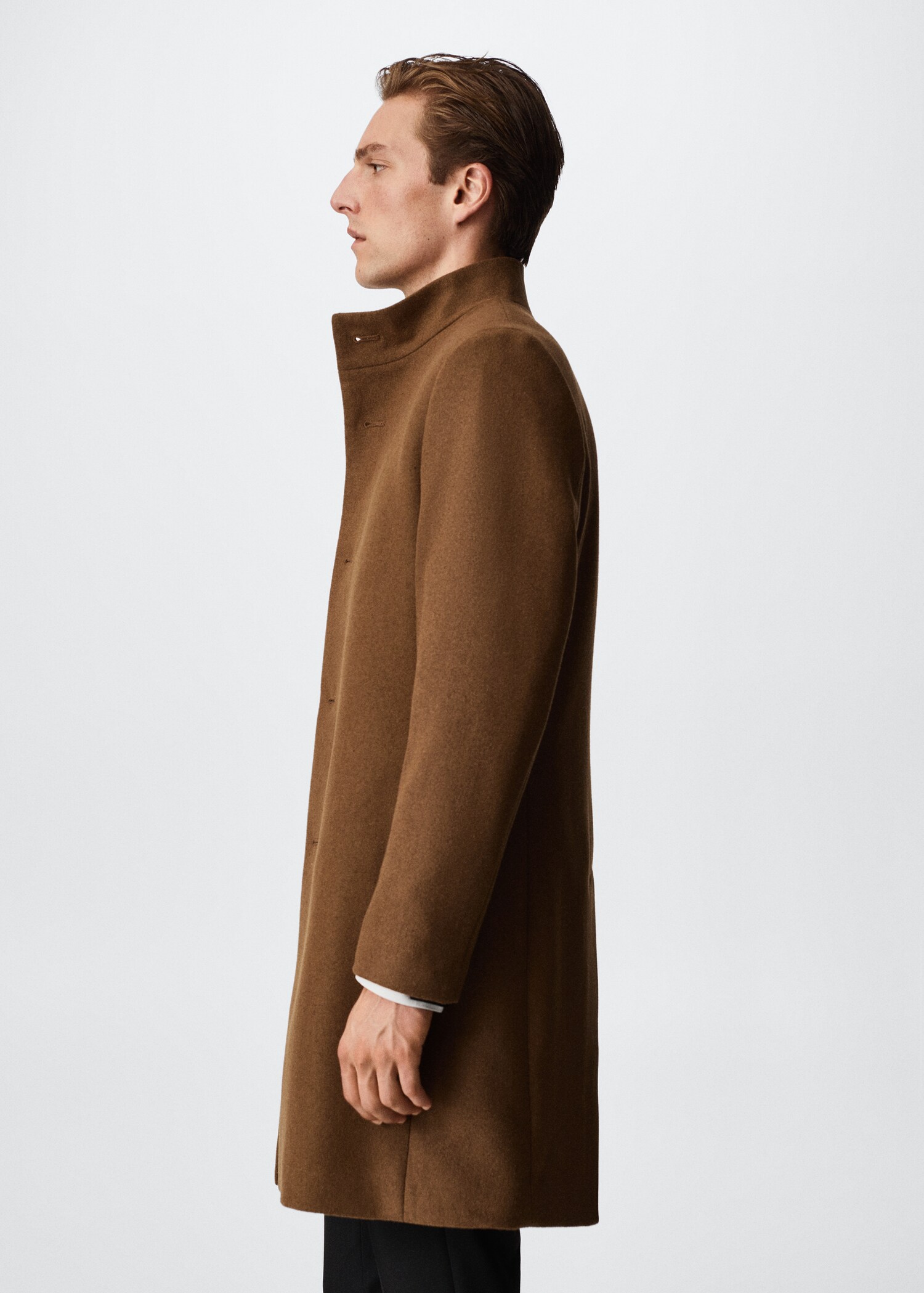 Wool funnel neck coat - Details of the article 2