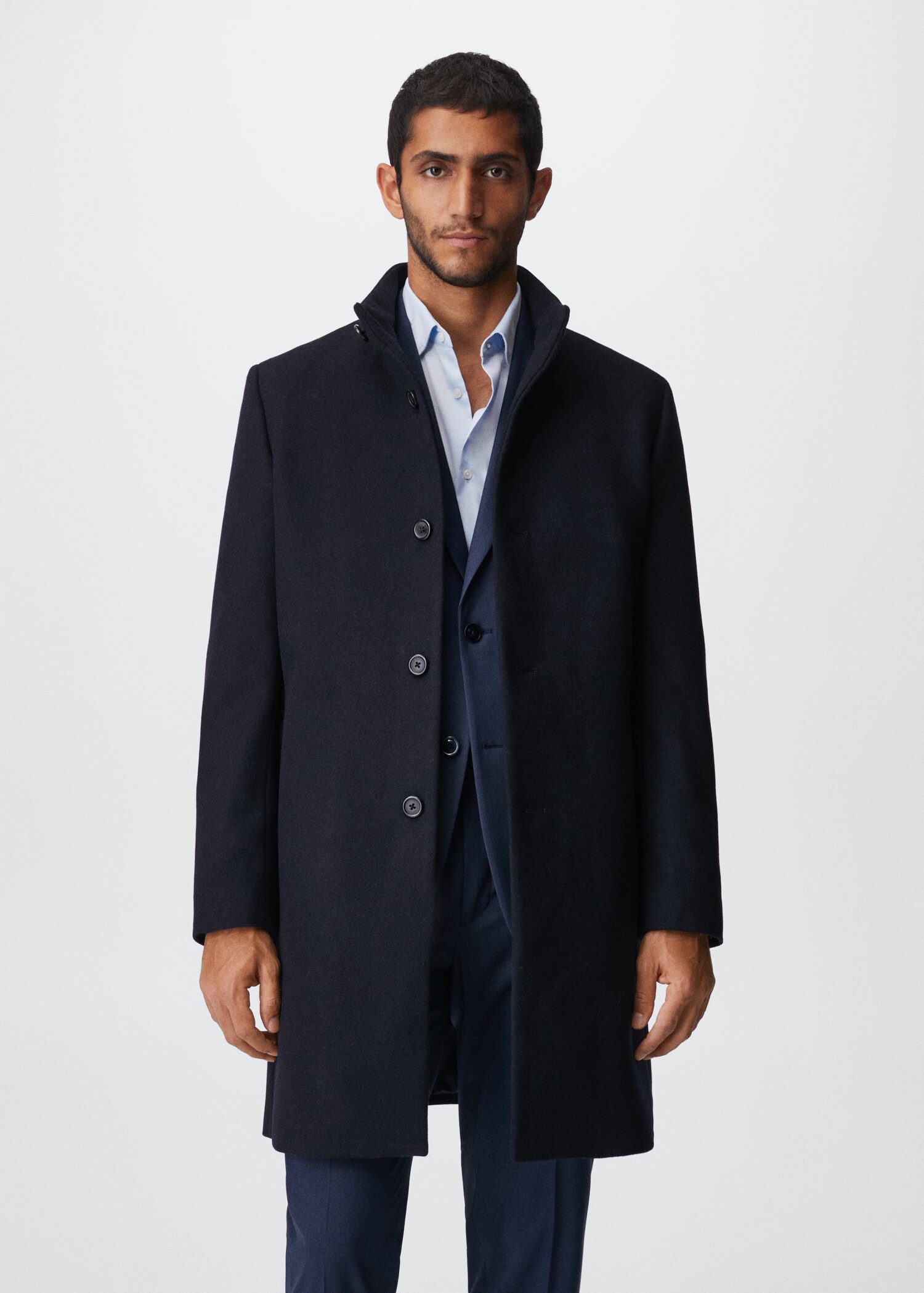 Wool funnel neck coat - Medium plane