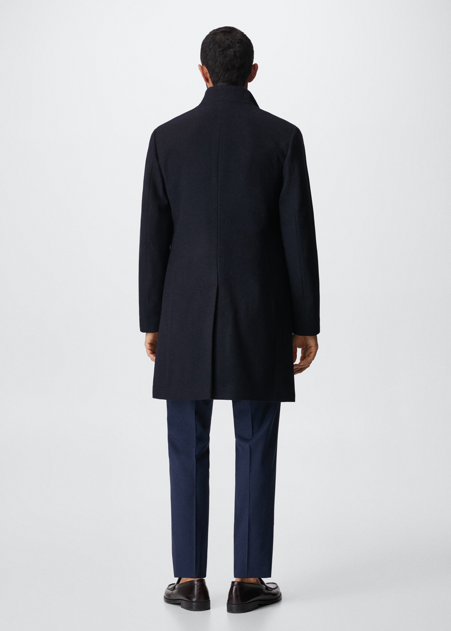 Wool funnel neck coat - Reverse of the article