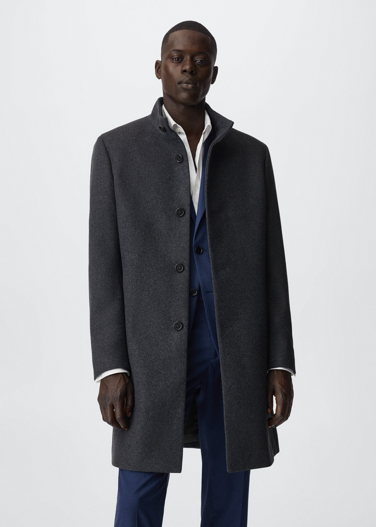 Wool funnel neck coat - Medium plane