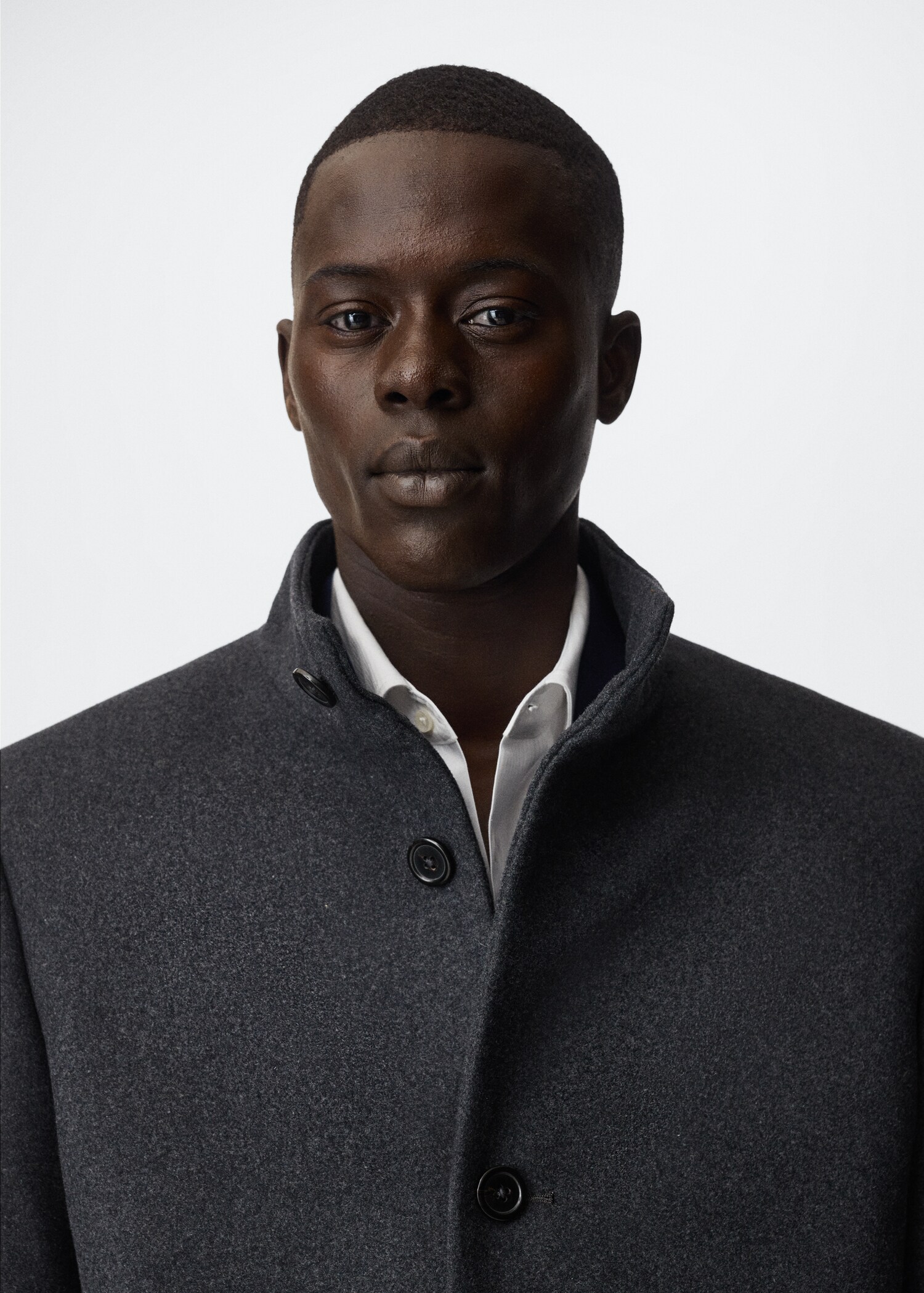 Wool funnel neck coat - Details of the article 1