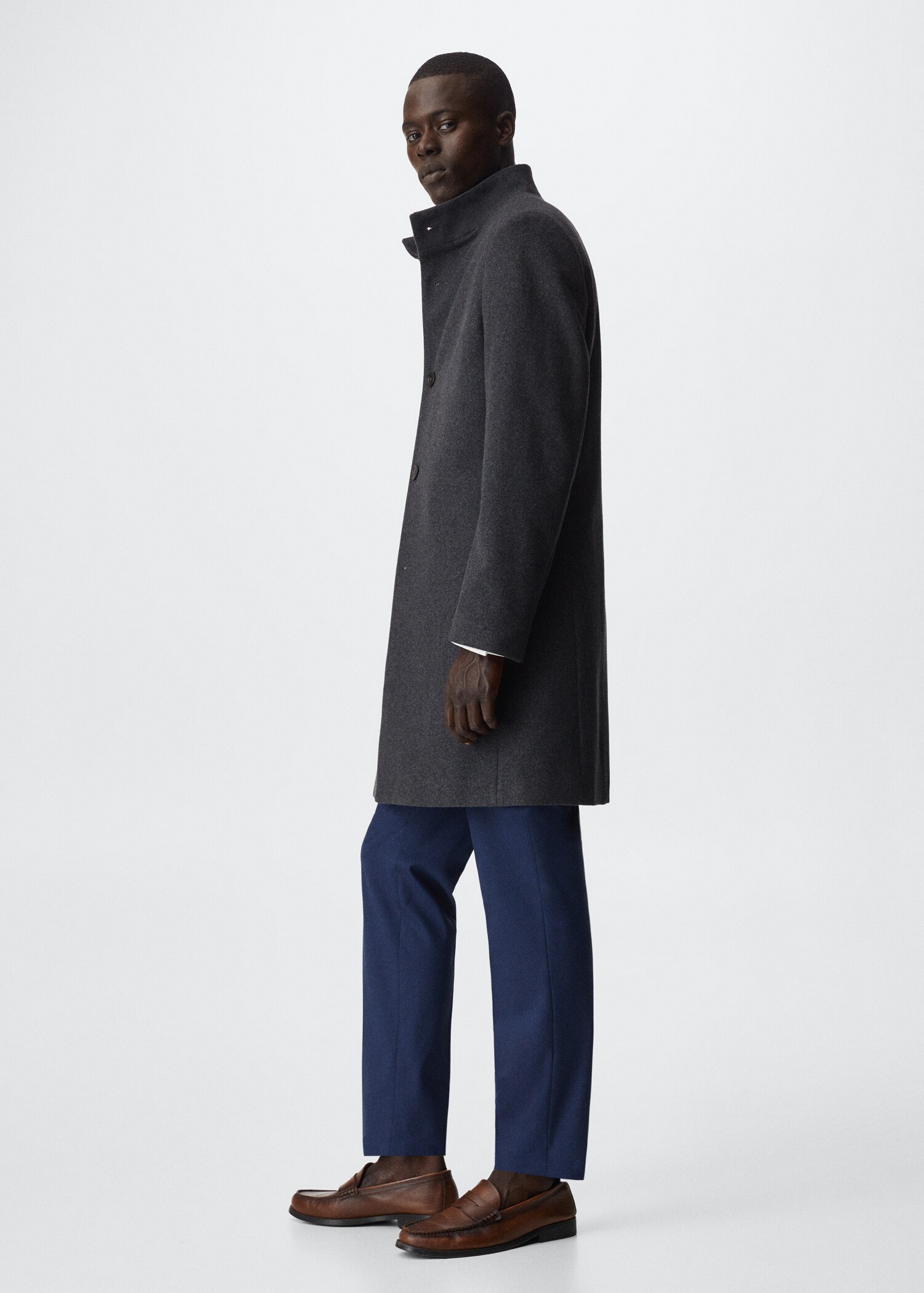 Wool funnel neck coat - Details of the article 2