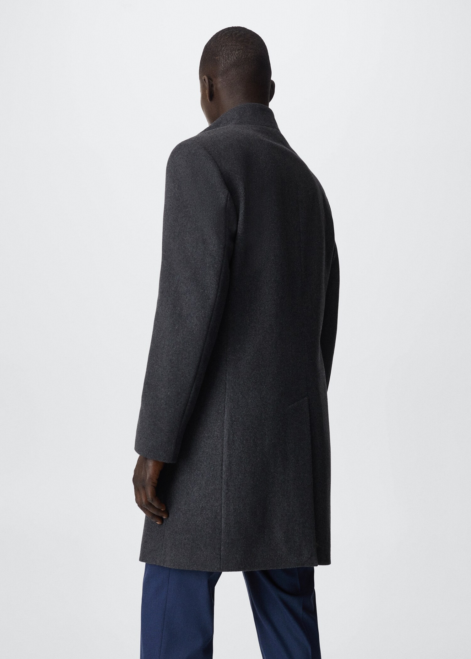 Wool funnel neck coat - Reverse of the article