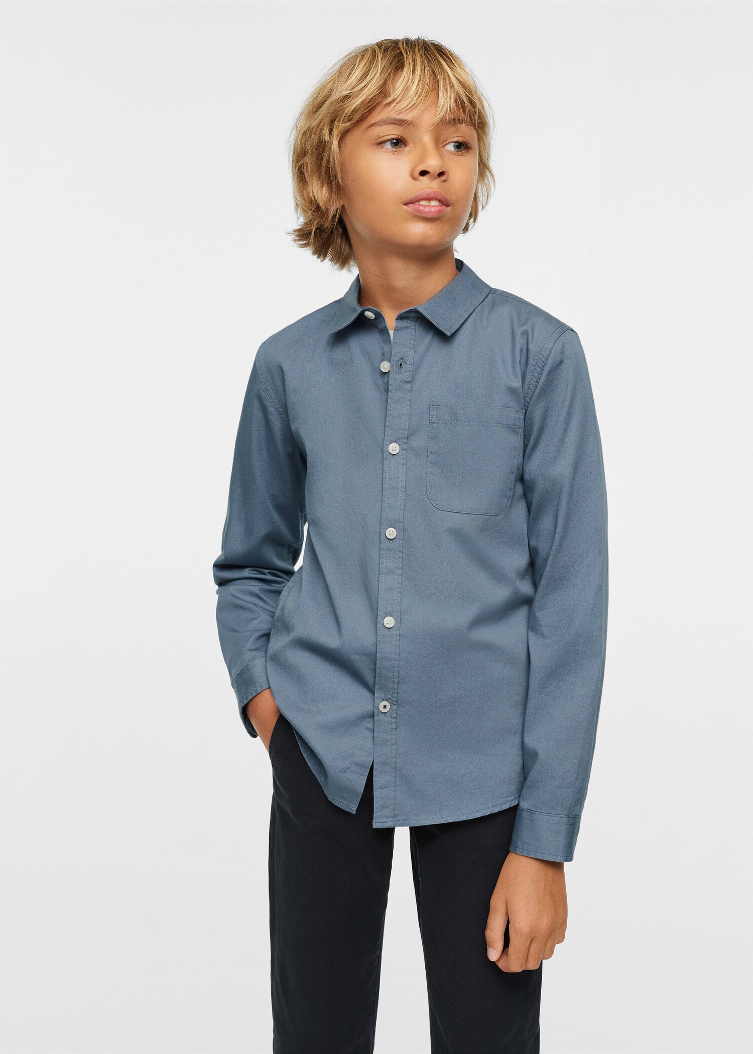Essential cotton-blend shirt - Medium plane