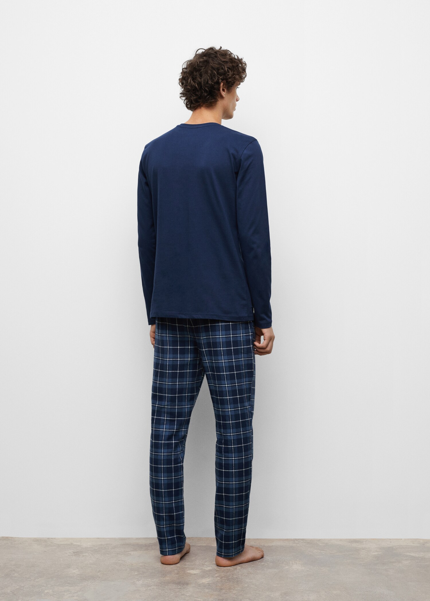 Two-pieces check long pyjamas - Reverse of the article