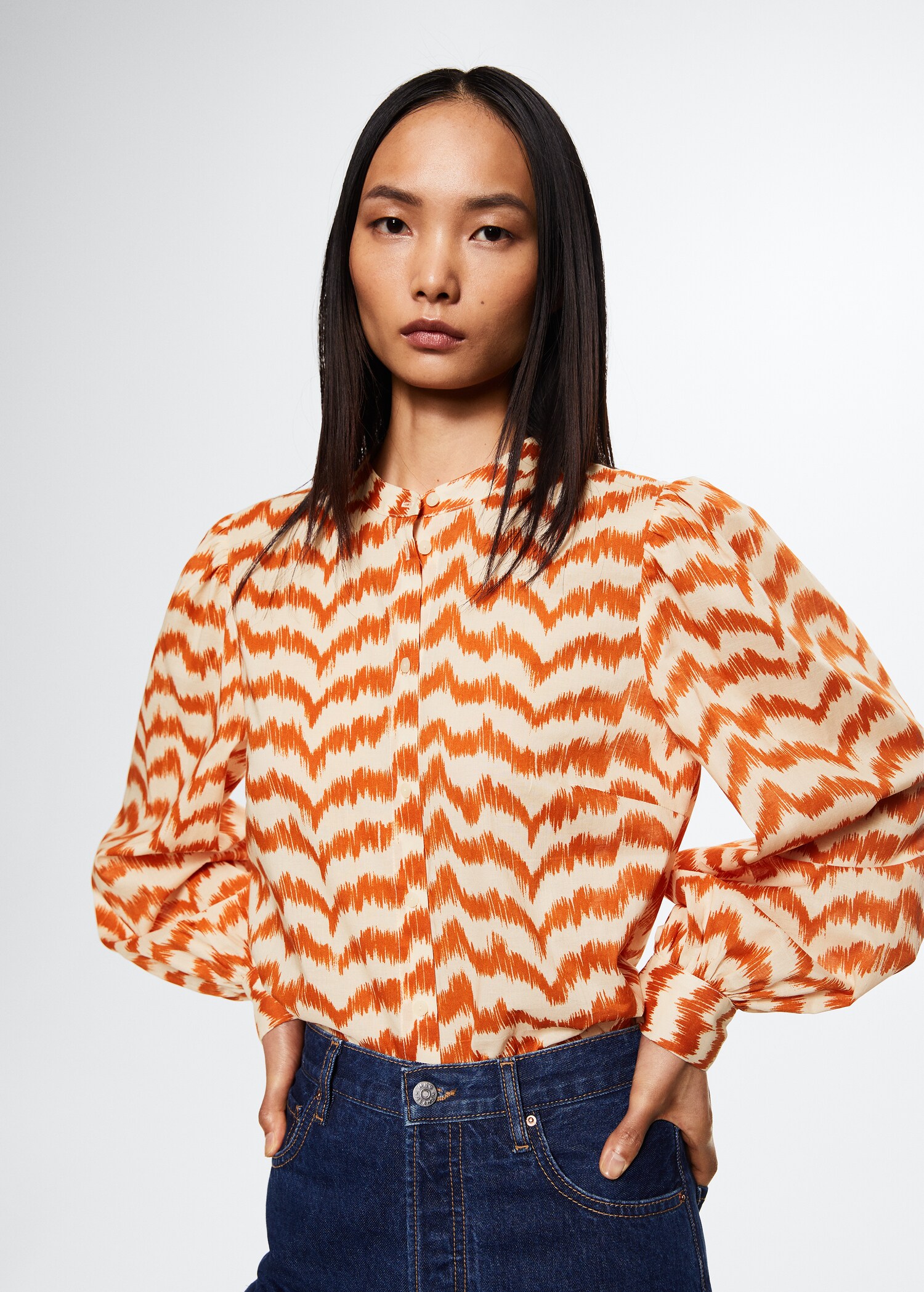 Blouse en coton imprimée - Plan moyen