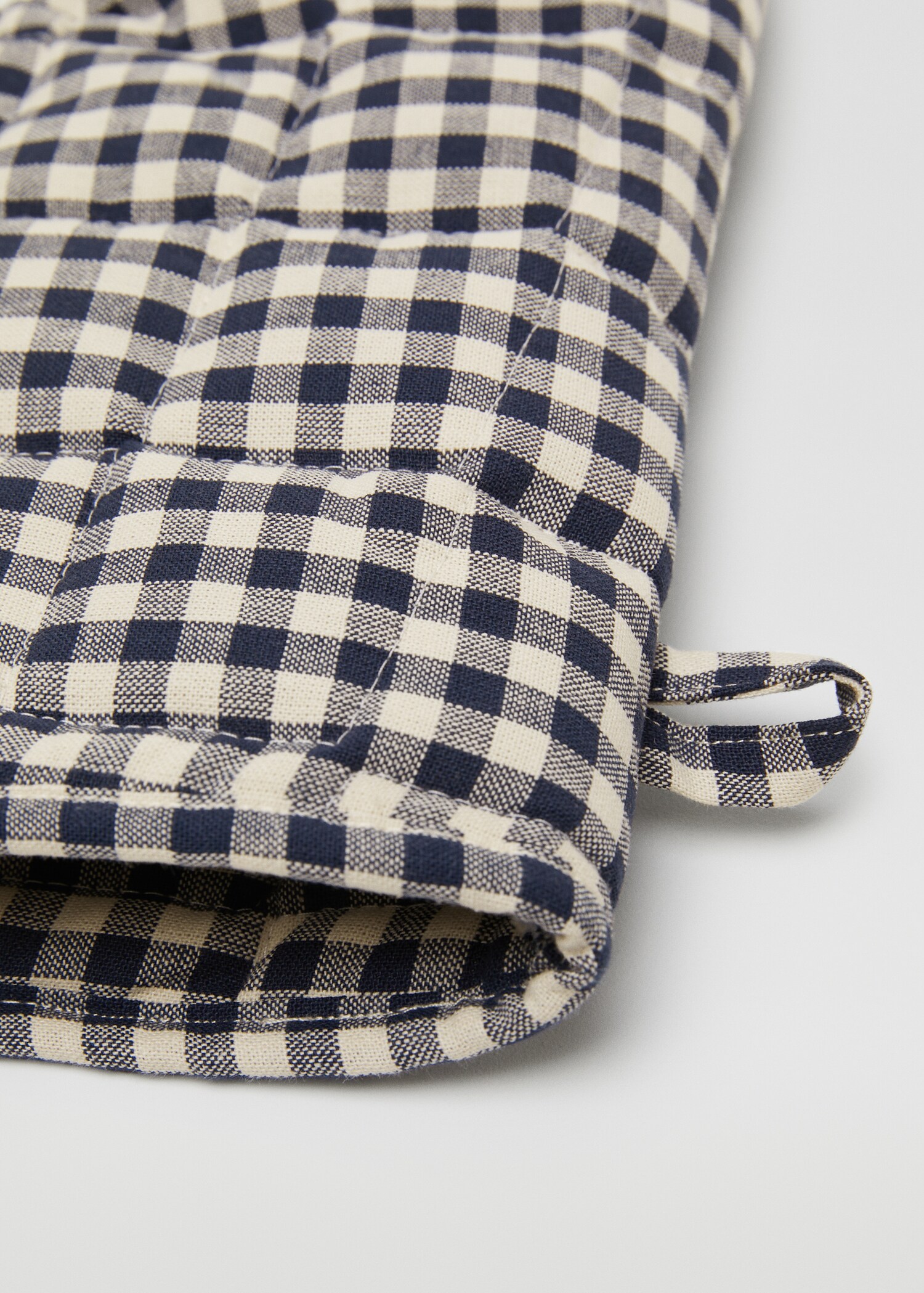 Gingham check cotton mittens - Medium plane