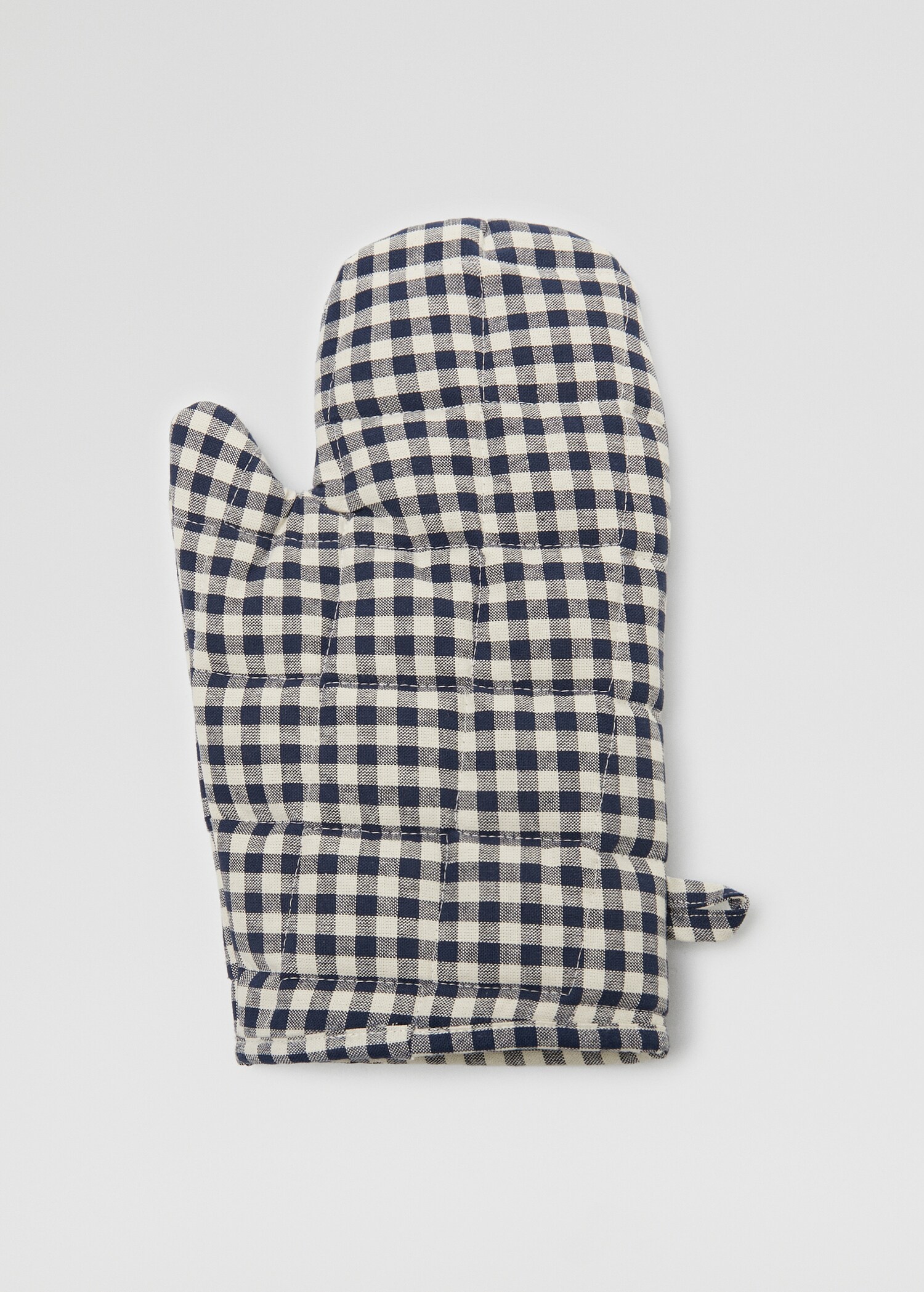 Gingham check cotton mittens - Article without model