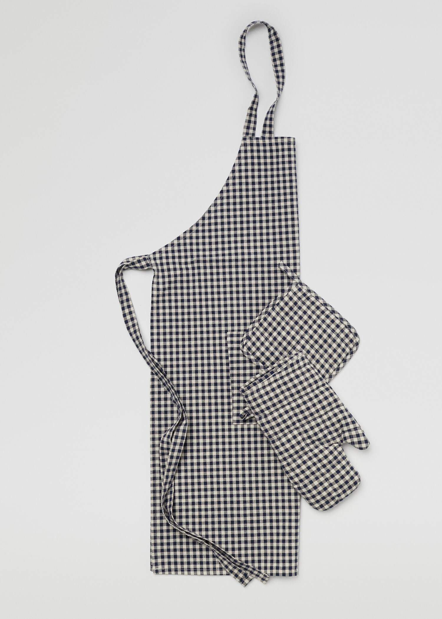Gingham check cotton mittens - Details of the article 4