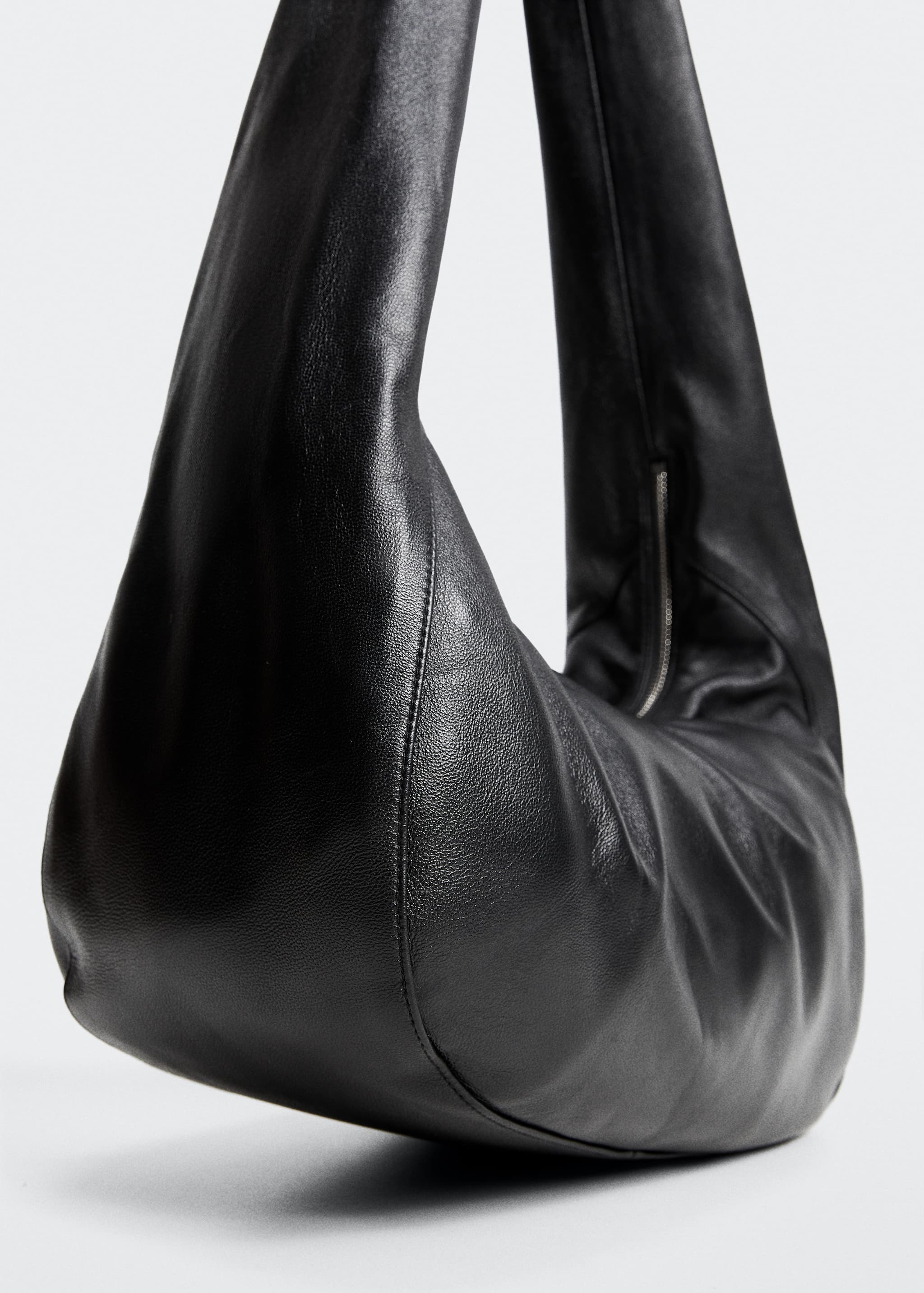 Leather strap tote bag - Medium plane