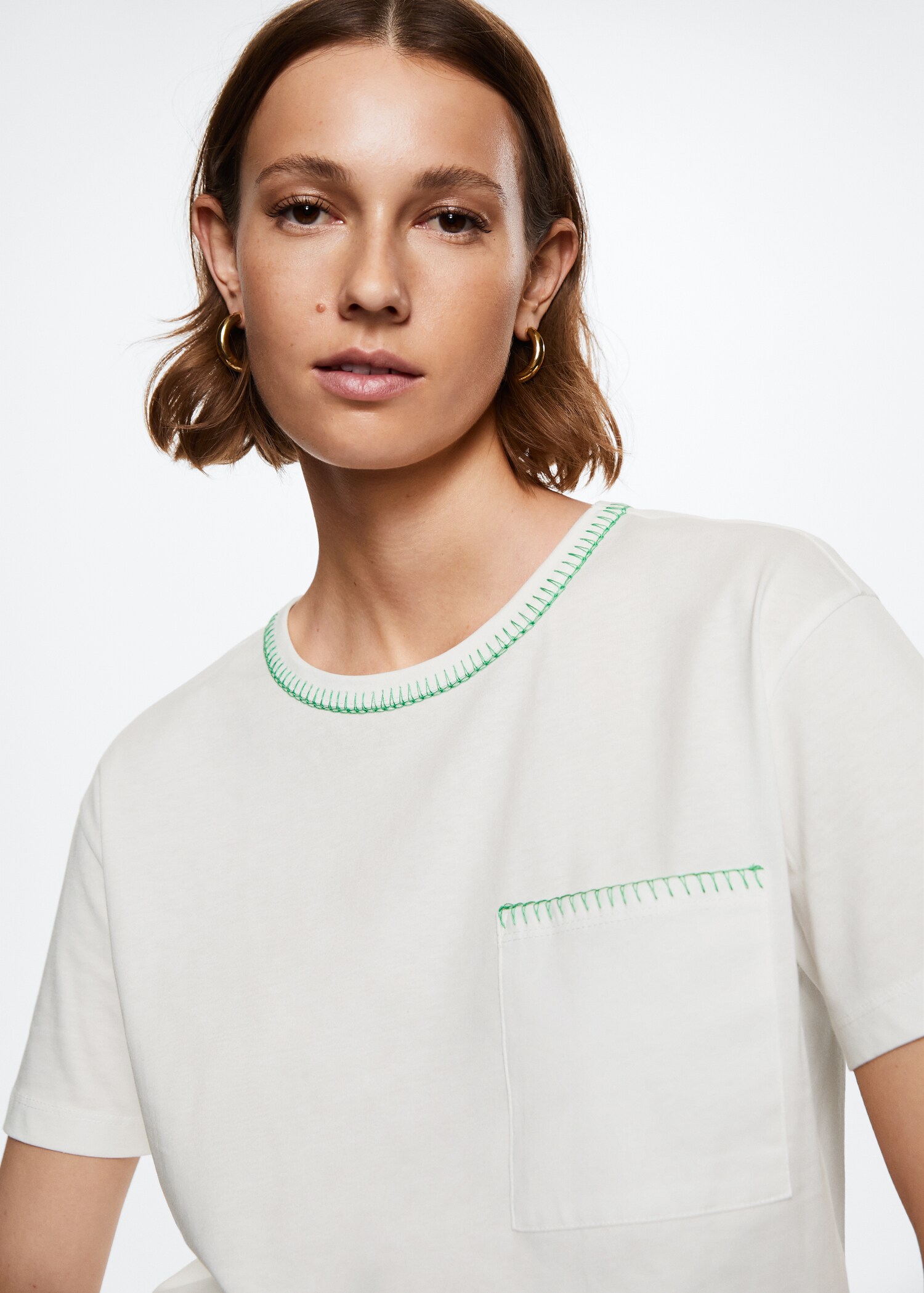Katoenen T-shirt met borduursels - Detail van het artikel 2