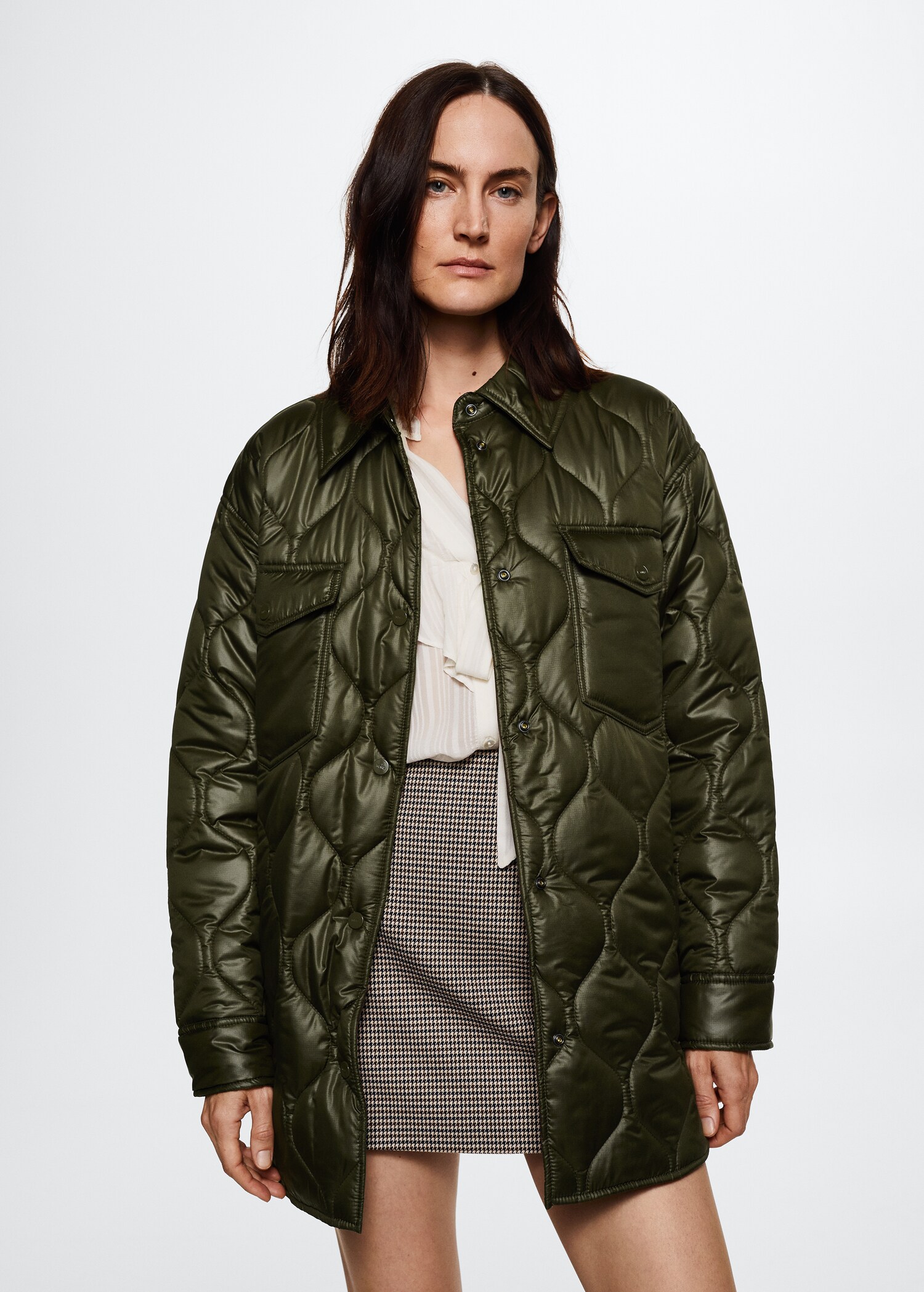 Oversized quilted overshirt - Medium plane