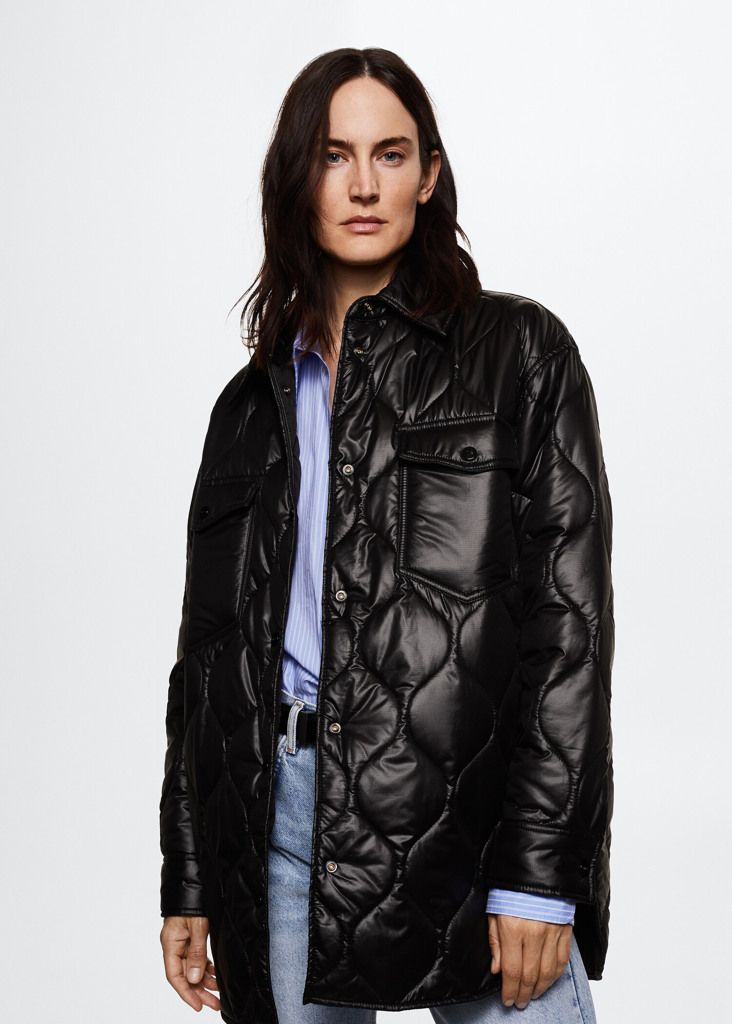 Oversized quilted overshirt - Medium plane