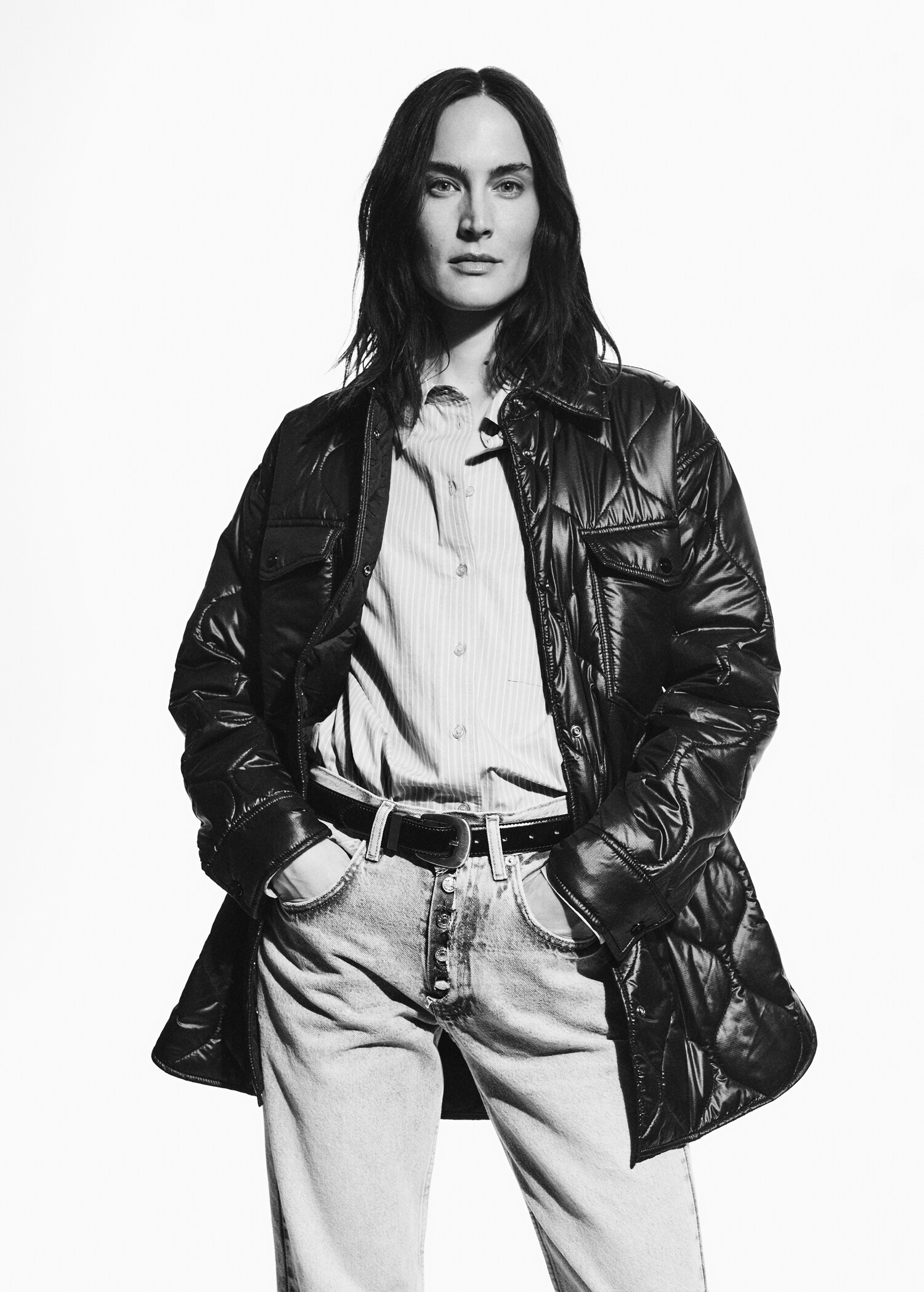 Oversized quilted overshirt - Details of the article 2