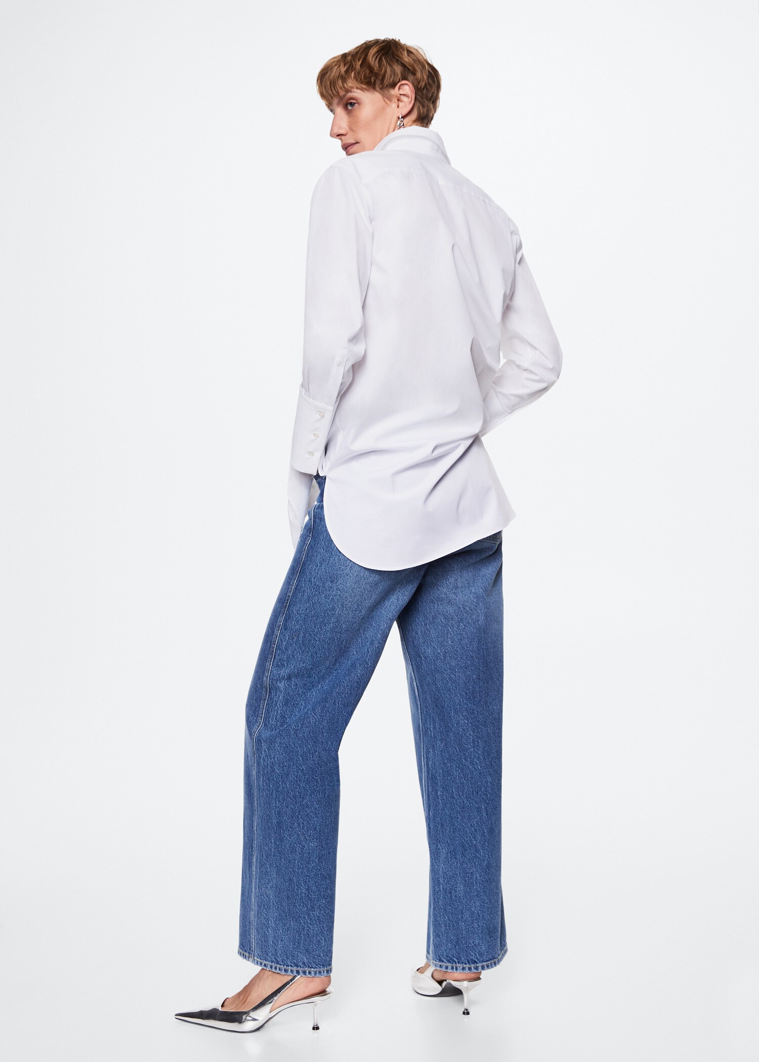Long poplin shirt - Reverse of the article