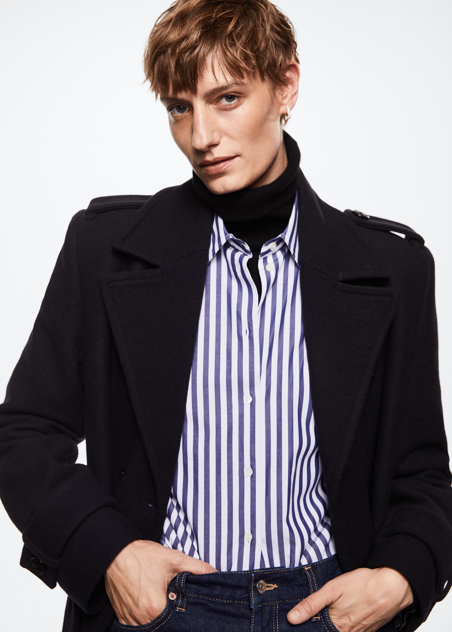 Oversized virgin wool trench coat - Details of the article 6