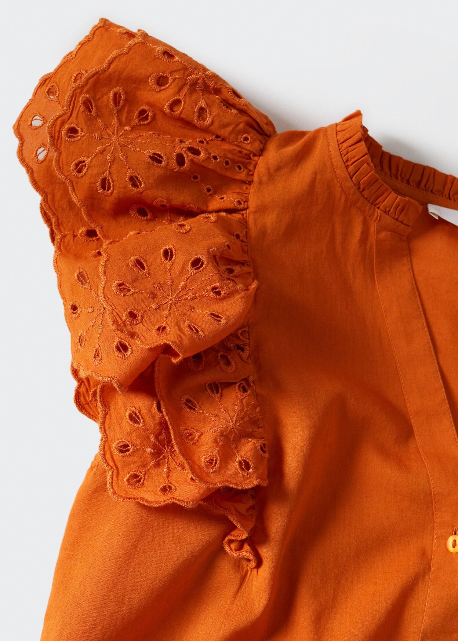 Cotton blouse with openwork details  - Details of the article 8