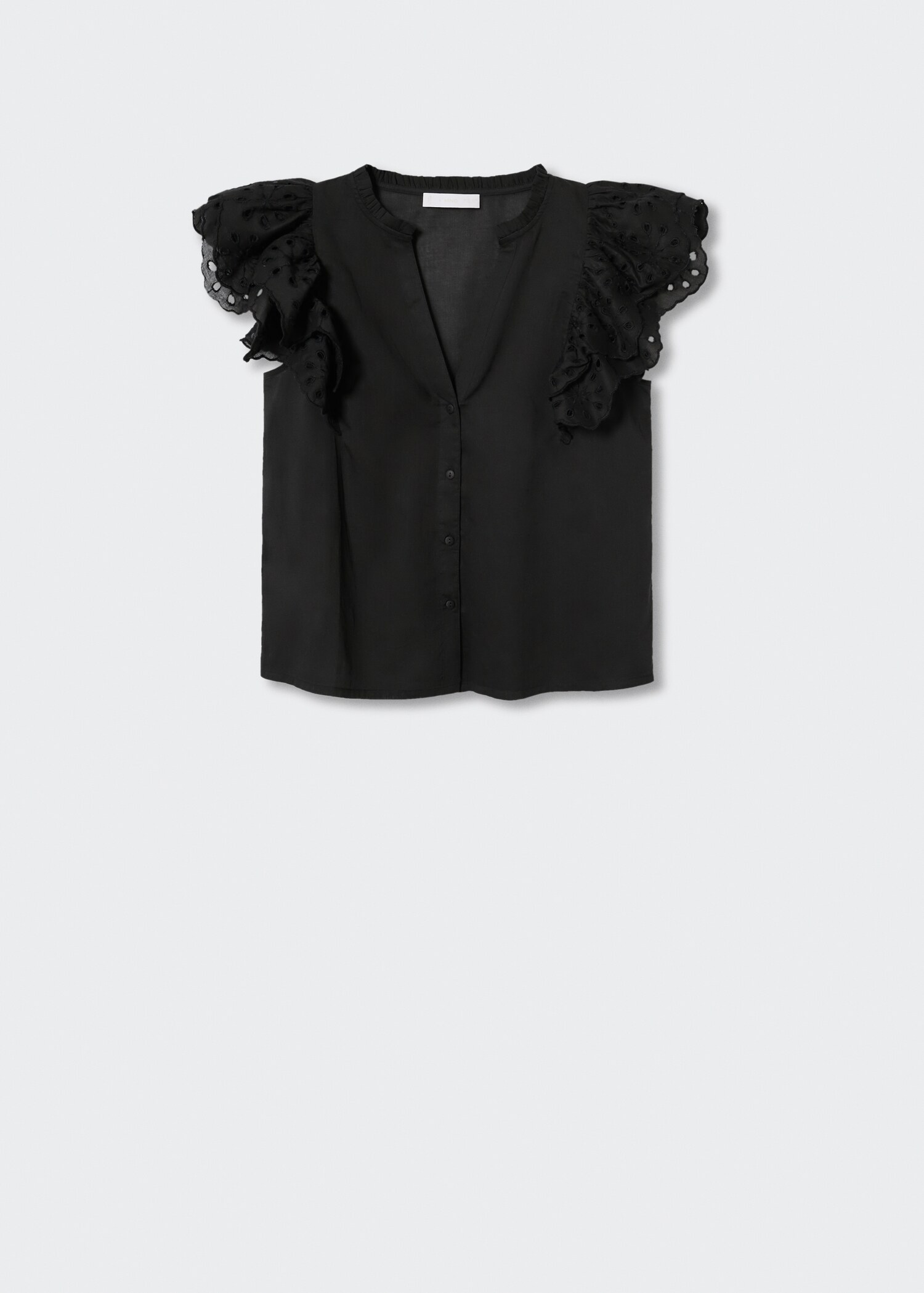 Cotton blouse with openwork details  - Article without model