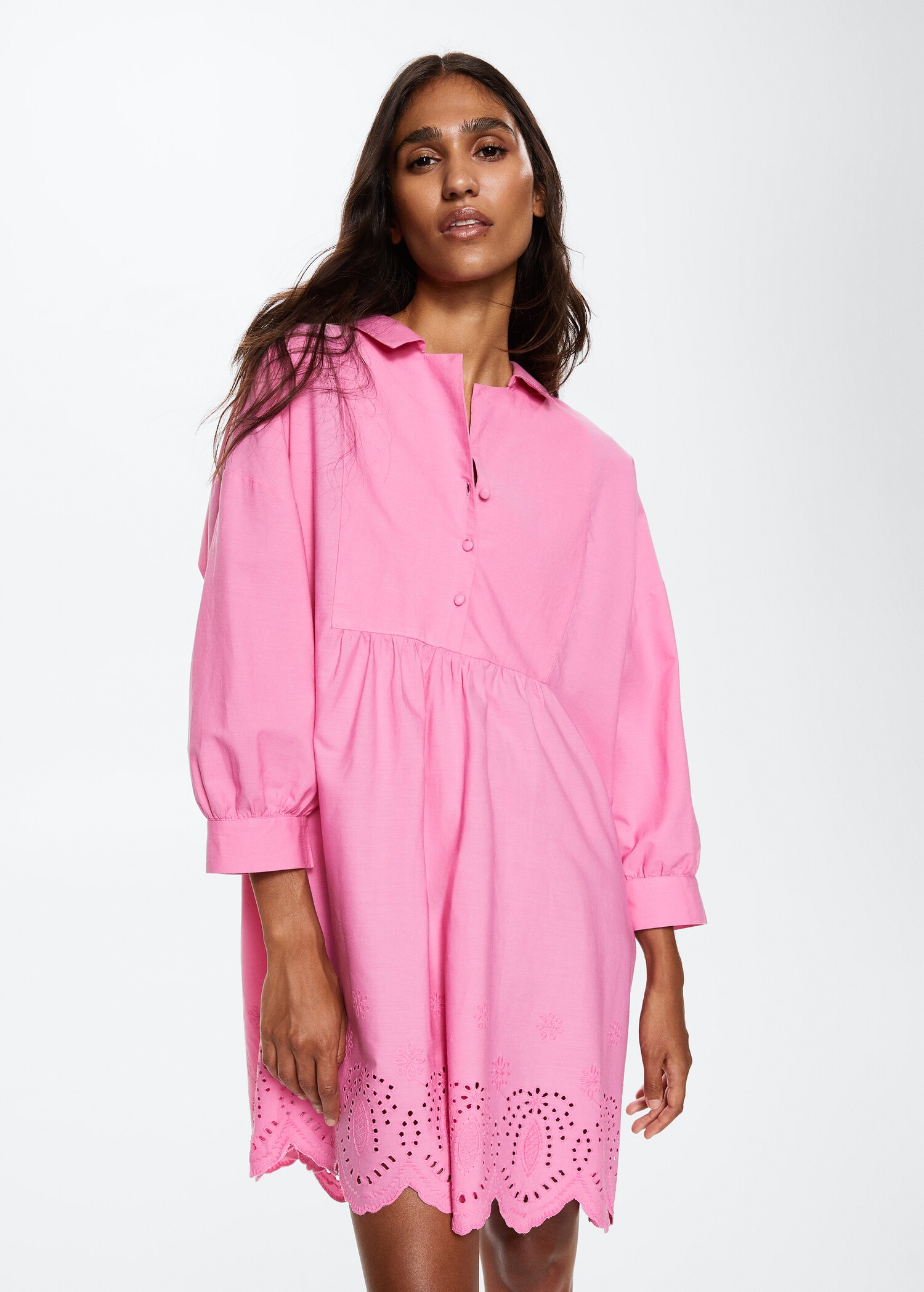 Swiss embroidered shirt dress - Medium plane