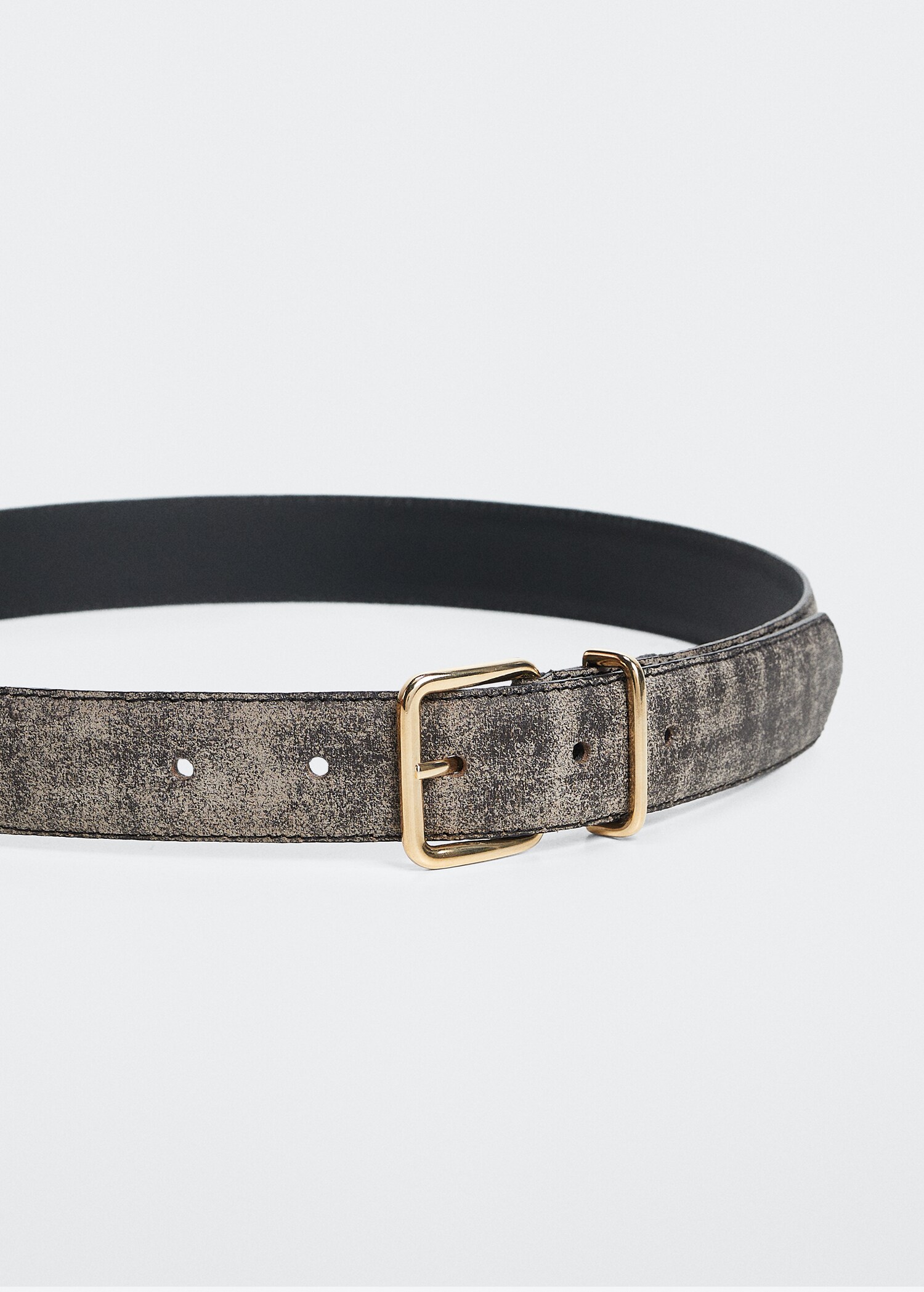 Leather belt with square buckle  - Medium plane