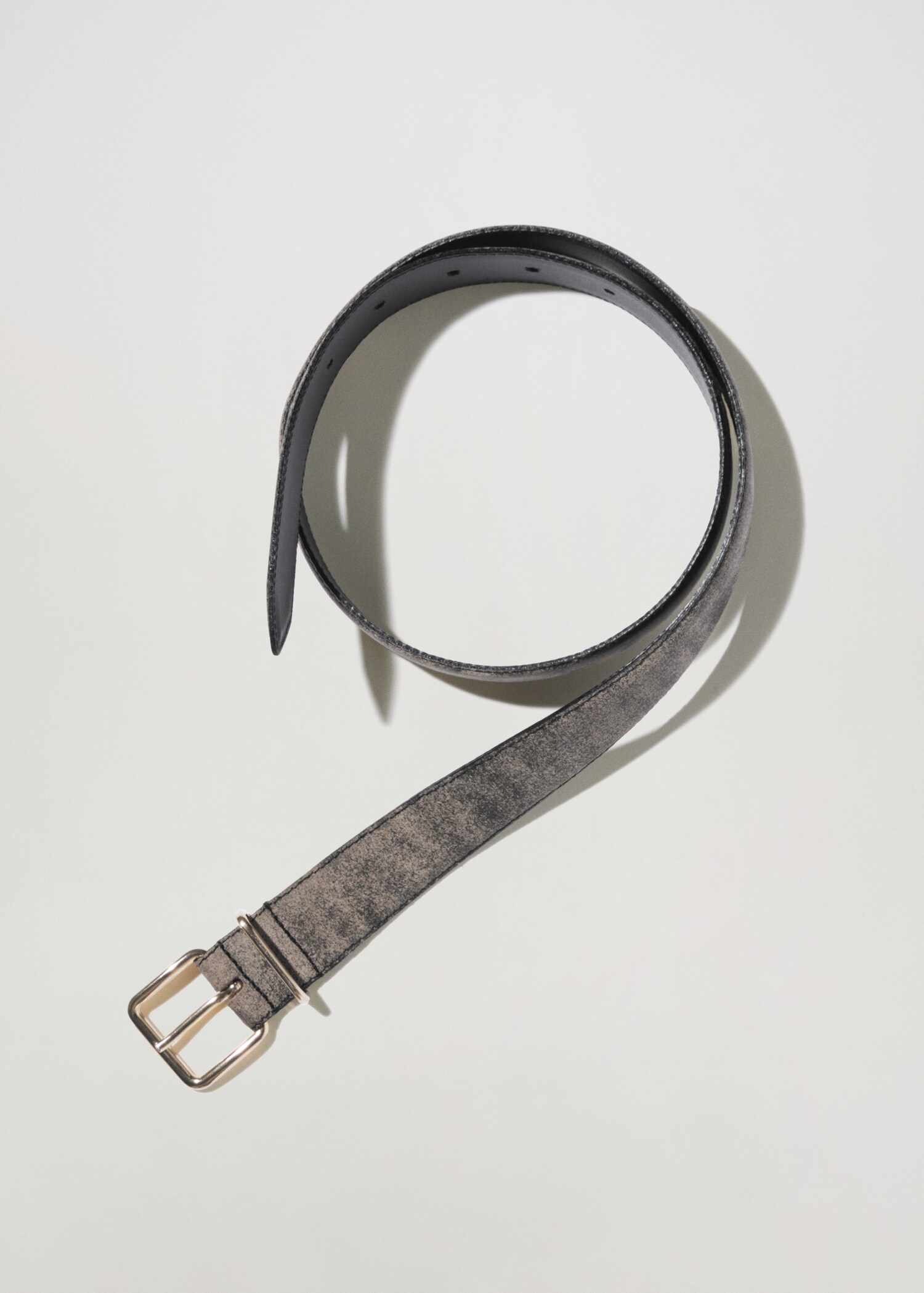 Leather belt with square buckle  - Article without model