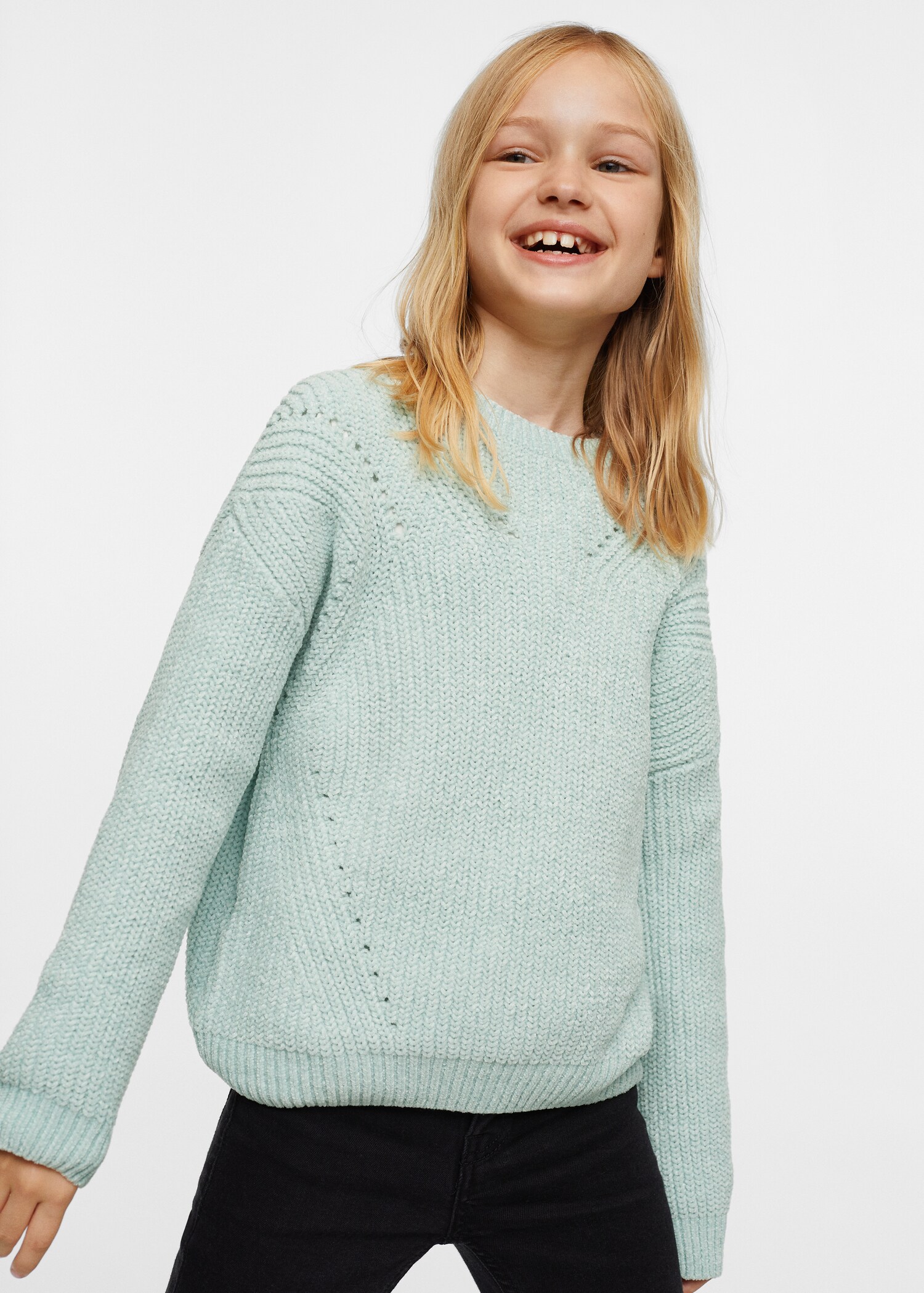 Knitted braided sweater - Medium plane