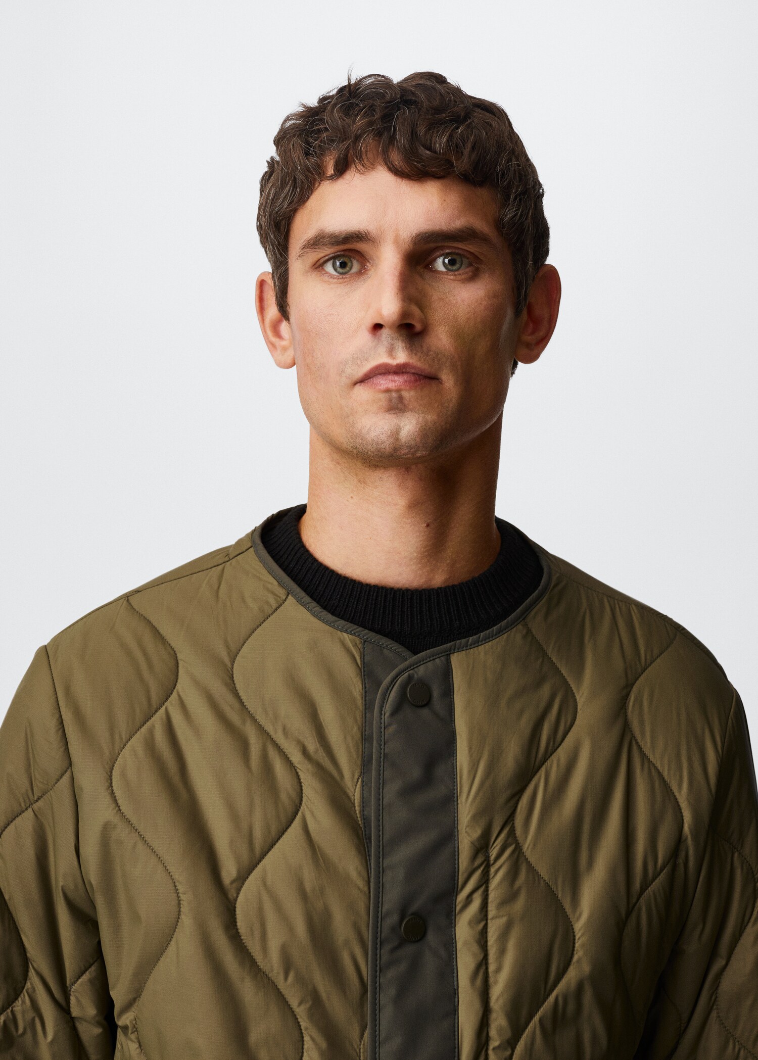 Textured padded jacket - Details of the article 1