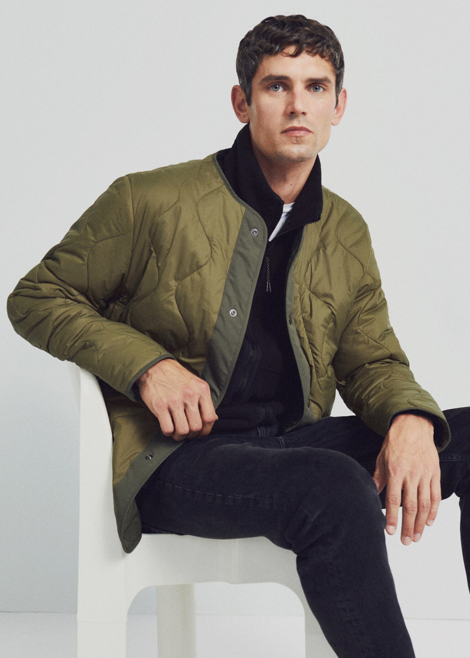 Textured padded jacket - Details of the article 6