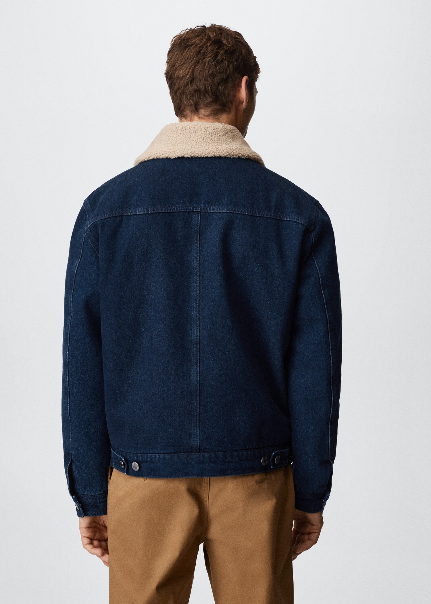 Denim jacket with shearling collar  - Reverse of the article
