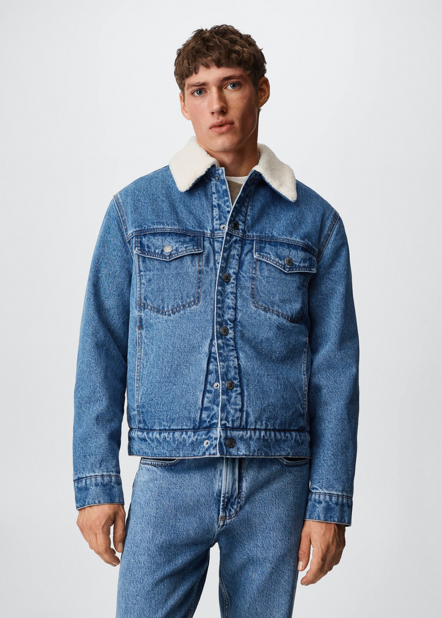 Shearling denim jacket - Medium plane