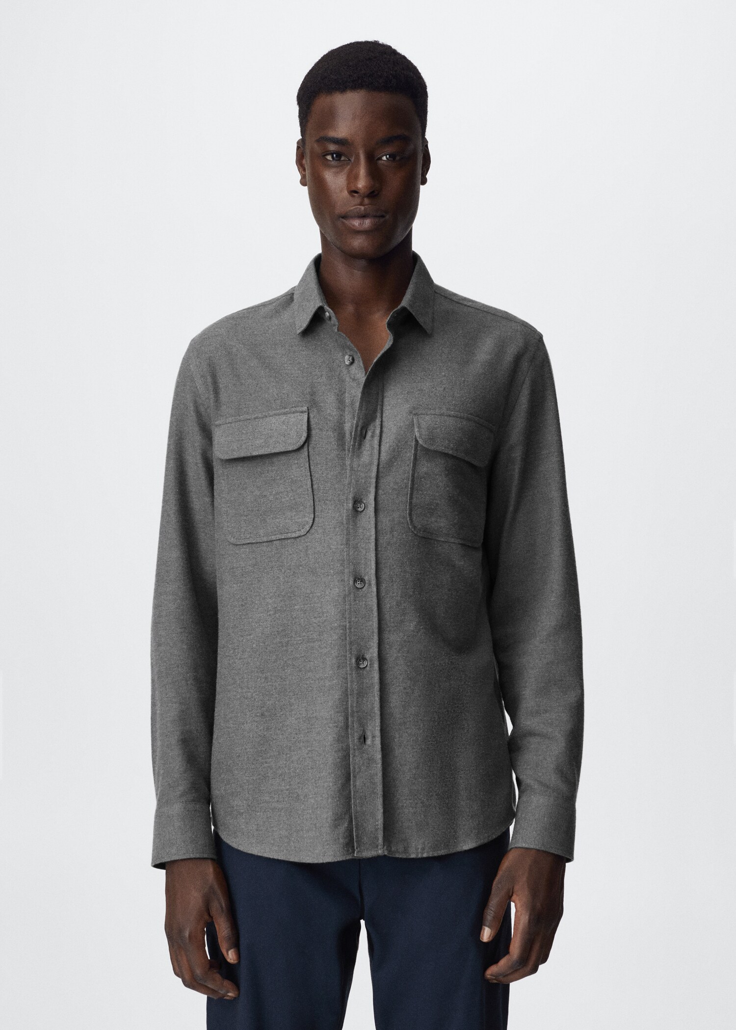Textured cotton shirt - Medium plane