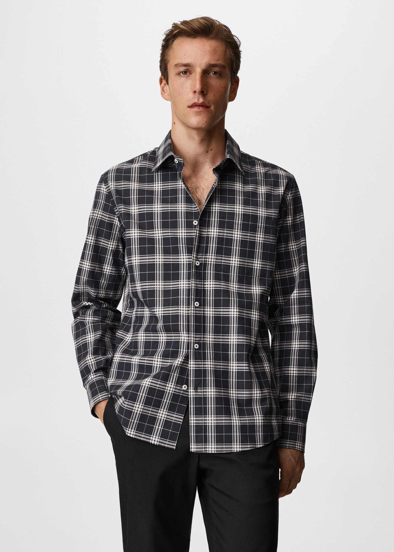 Geruit slim-fit overhemd - Middenvlak