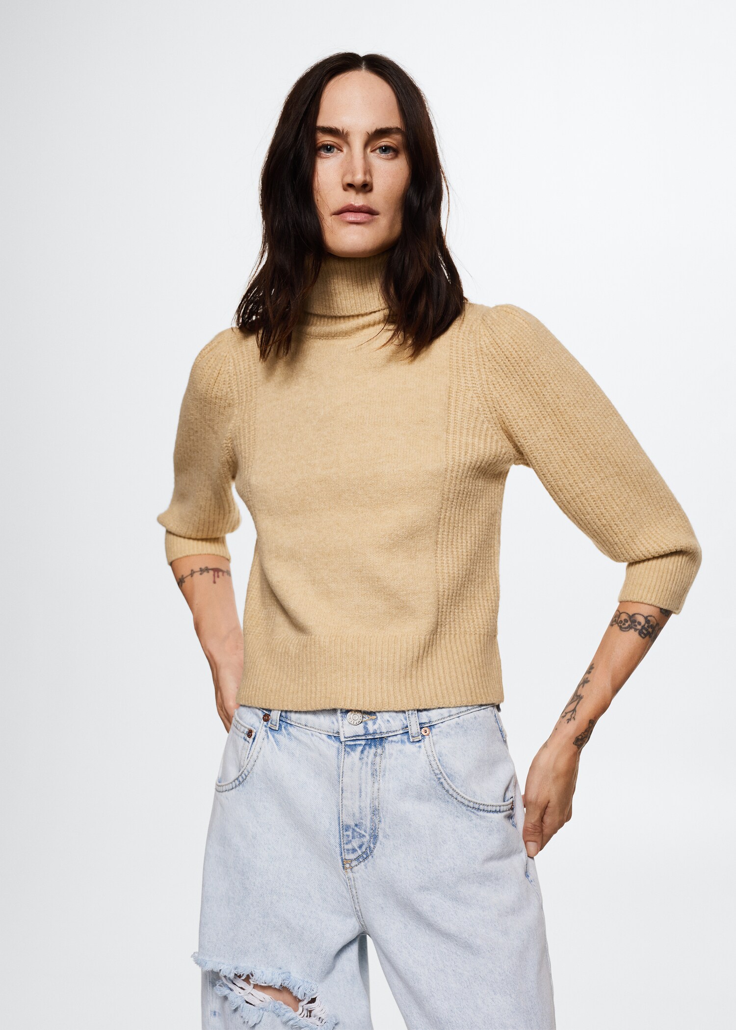 Strickpullover mit Rollkragen - Mittlere Ansicht