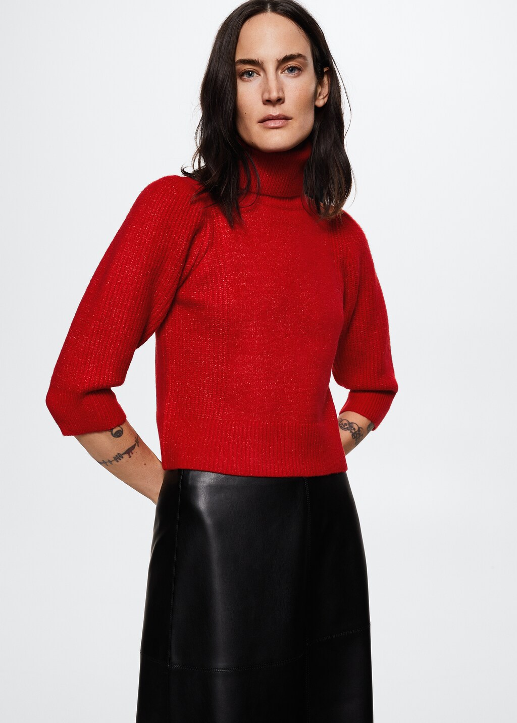Mango red sweater best sale