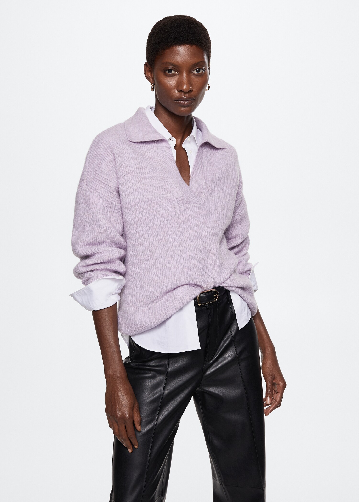 Pull-over col polo - Plan moyen