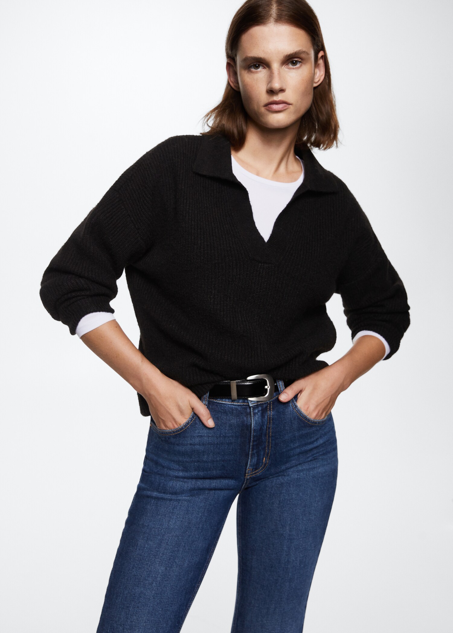 Pull-over col polo - Plan moyen