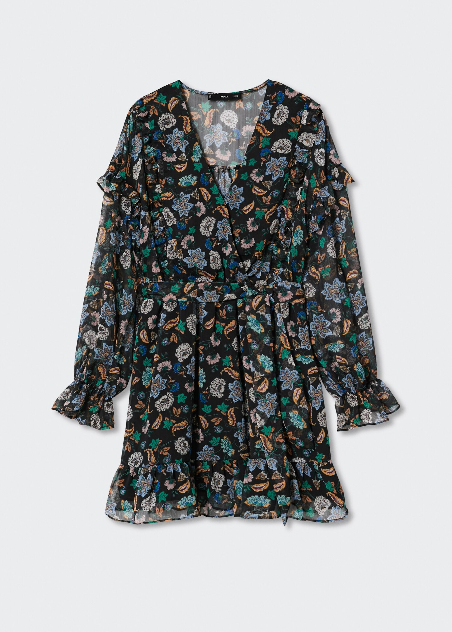 Blomstrete chiffonkjole - Artikkel uten modell